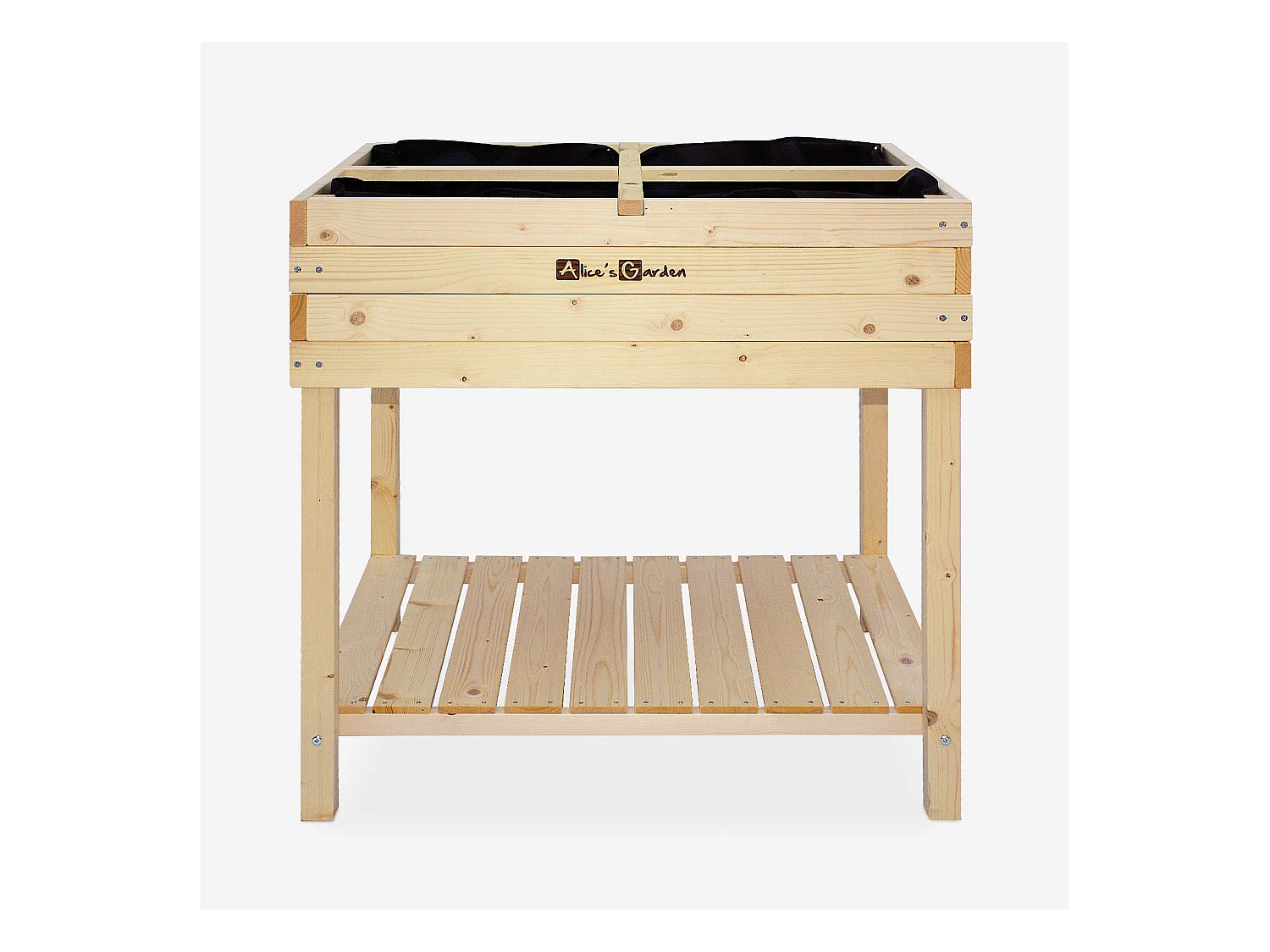 Orto quadrato rialzato in legno d'abete 80x60 cm, marrone naturale