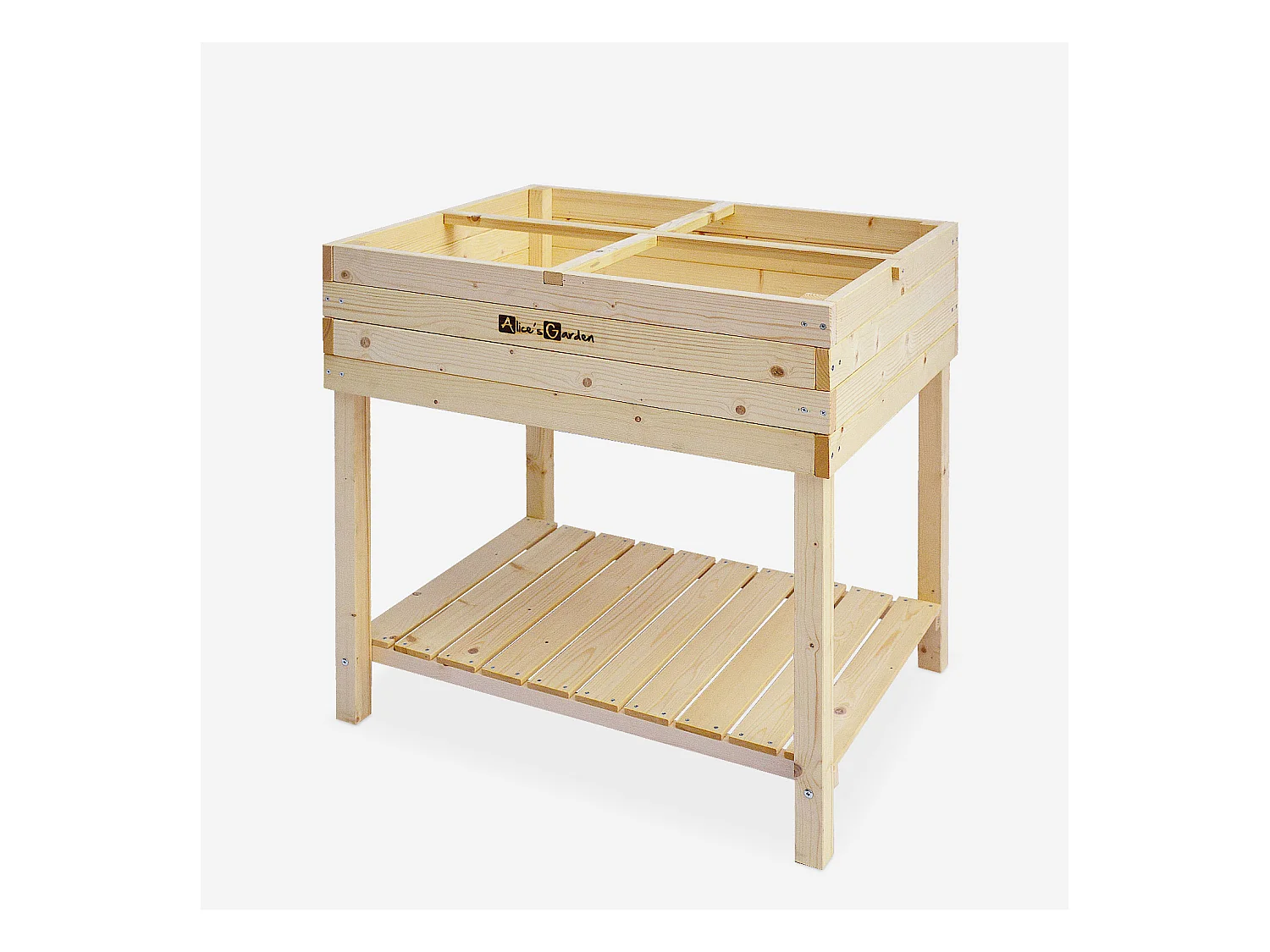 Orto quadrato rialzato in legno d'abete 80x60 cm, marrone naturale