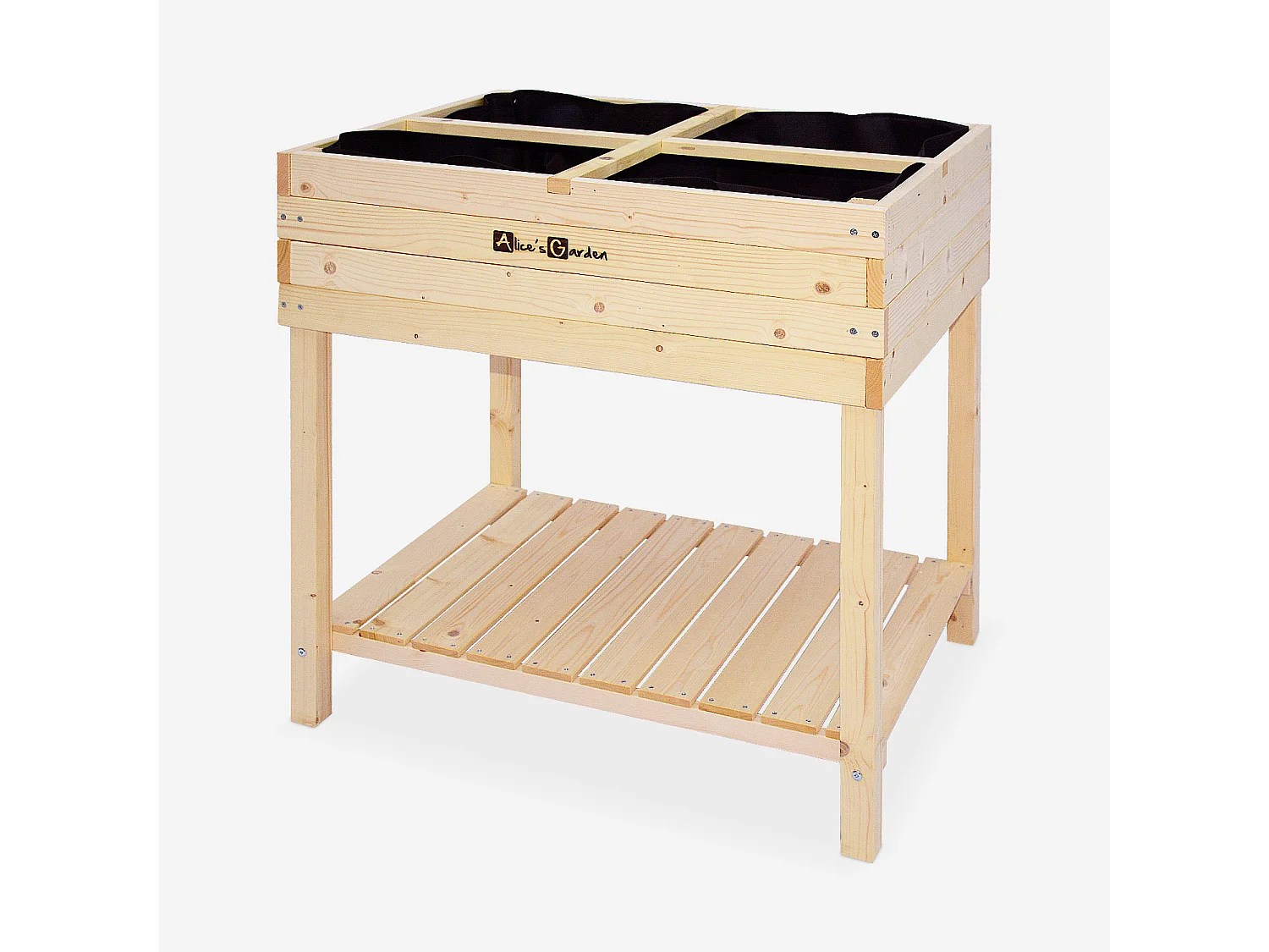 Huerto de madera cuadrado sobre patas, 80x60cm madera