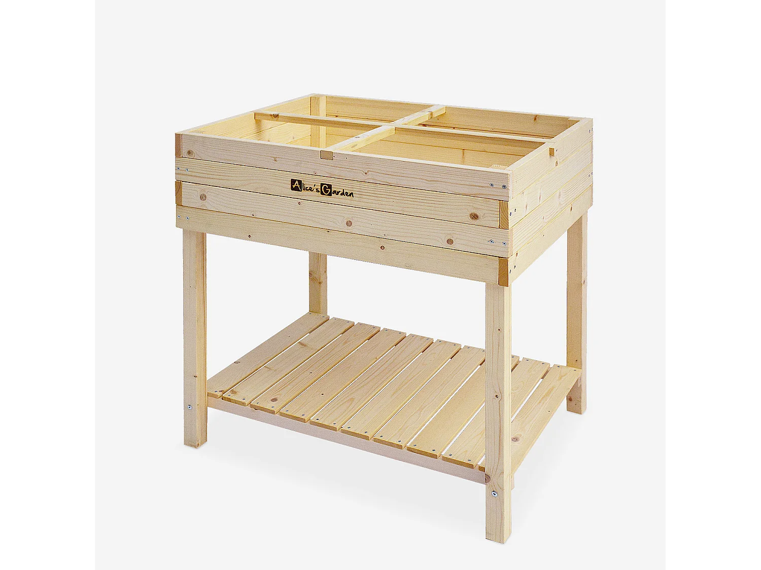 Huerto de madera cuadrado sobre patas, 80x60cm madera