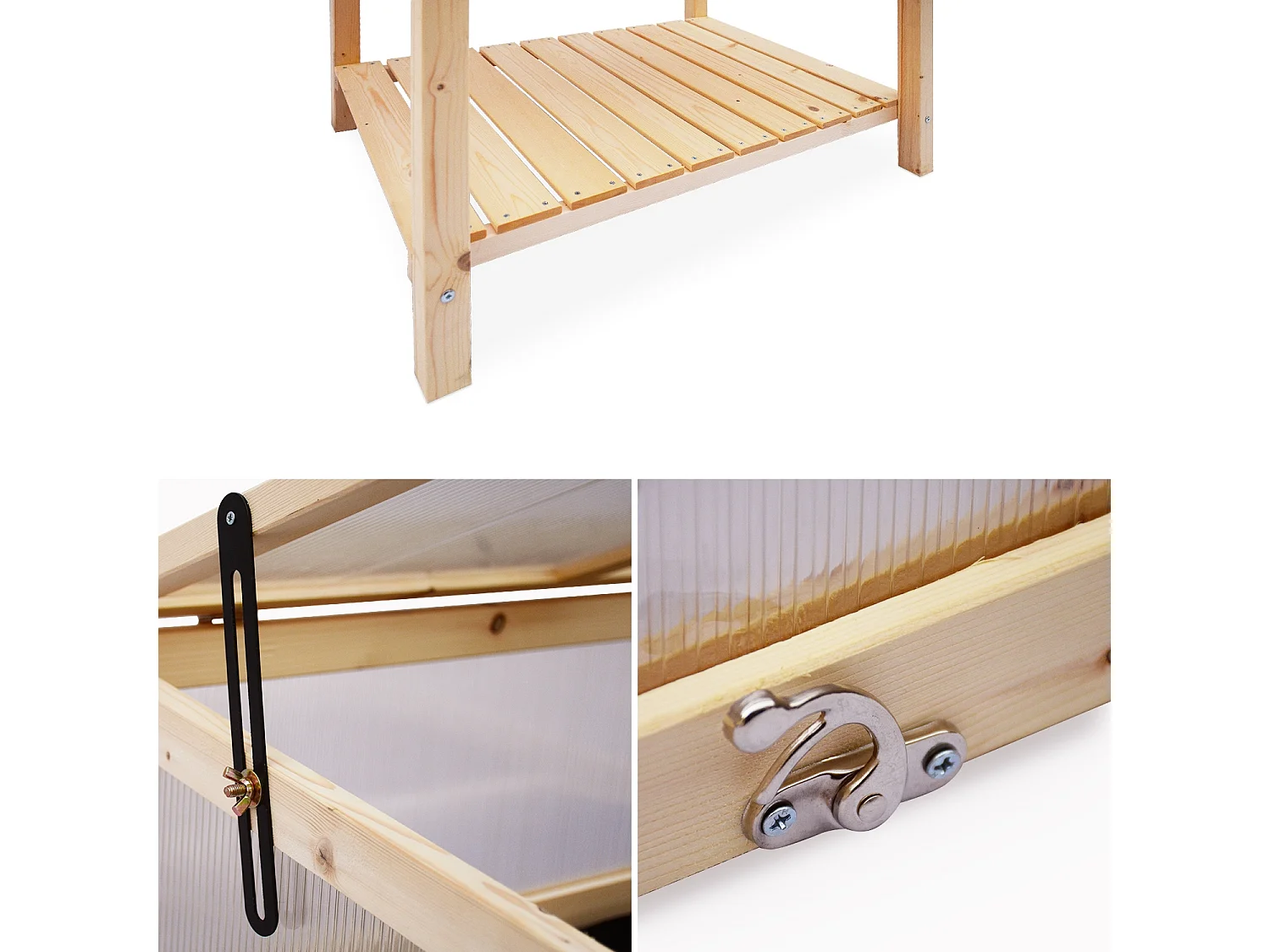 Orto rialzato in legno 80x60x109cm, marrone naturale