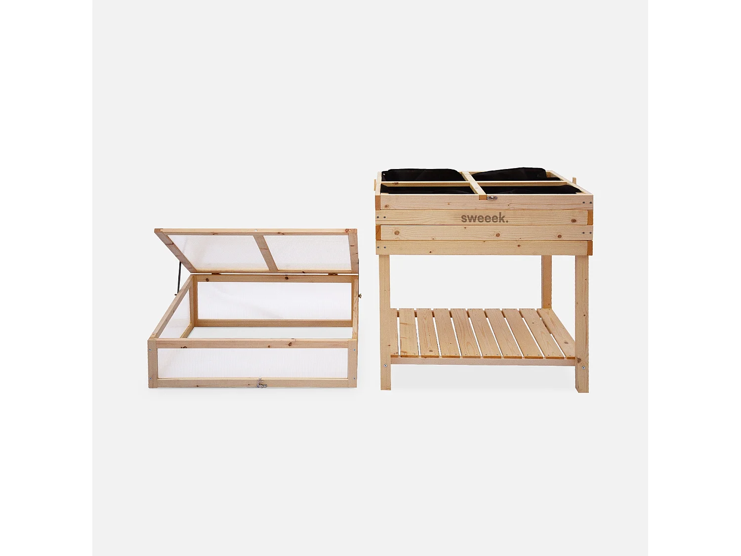 Orto rialzato in legno 80x60x109cm, marrone naturale