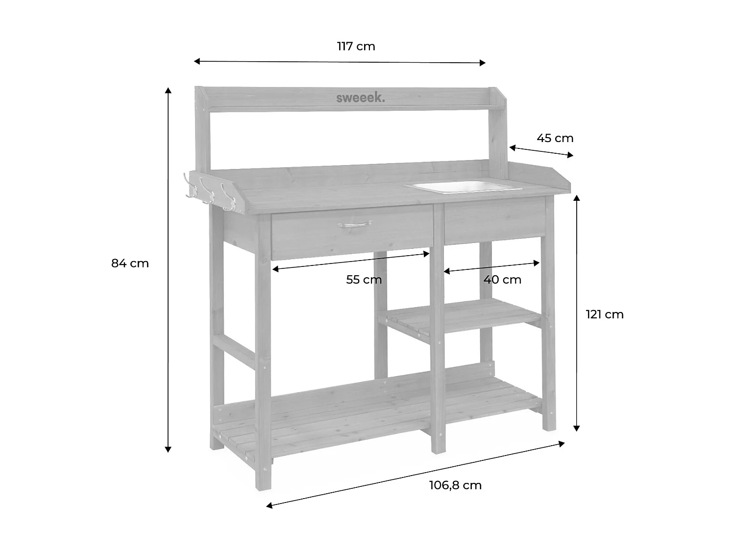Mesa de madera para macetas madera