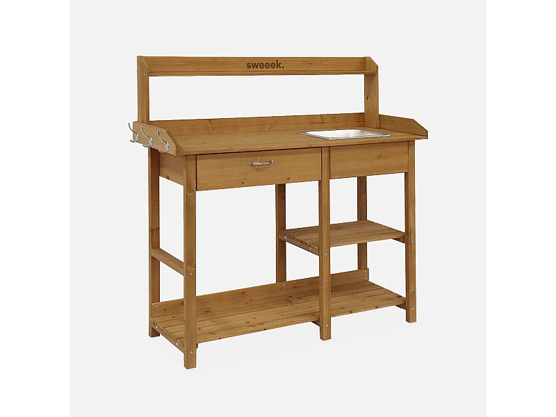 Mesa de madera para macetas madera