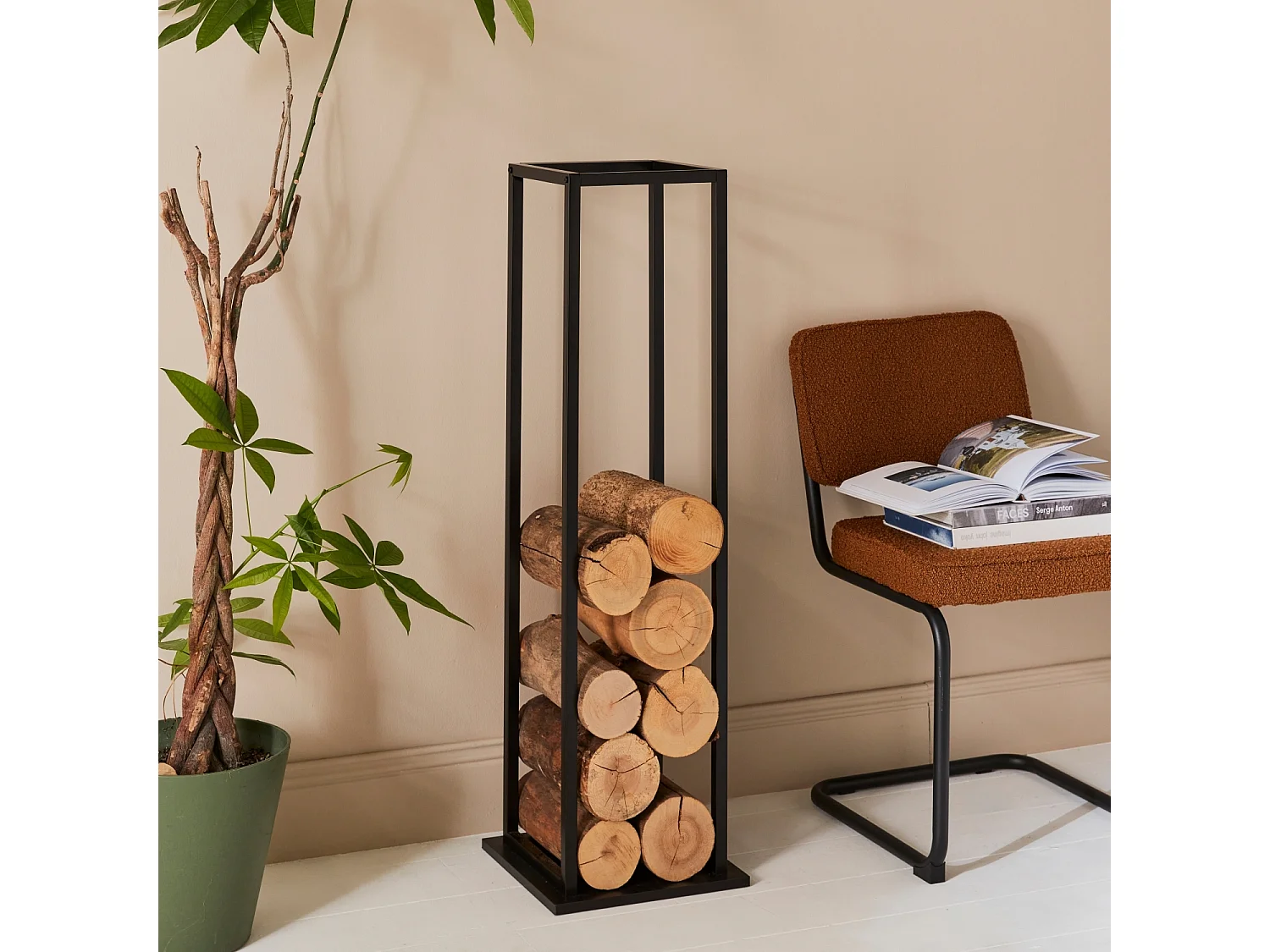 Caja de almacenaje vertical de interior, 112cm negro