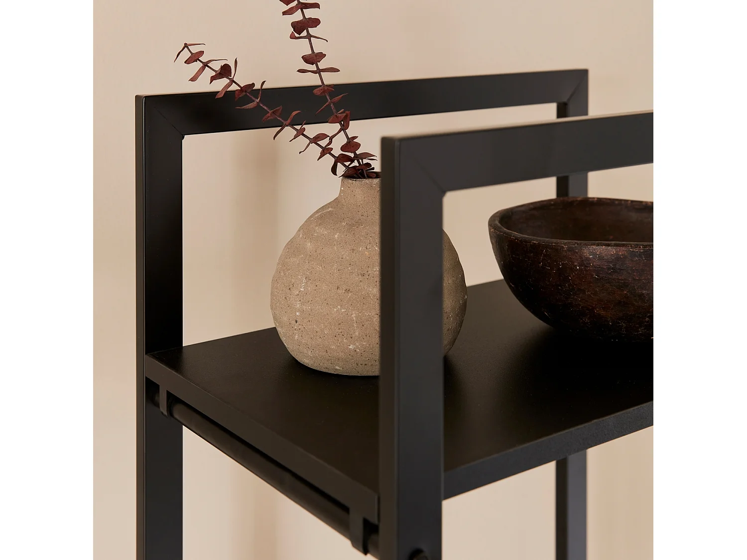 Portaceppi da interno con ripiano, 170cm nero