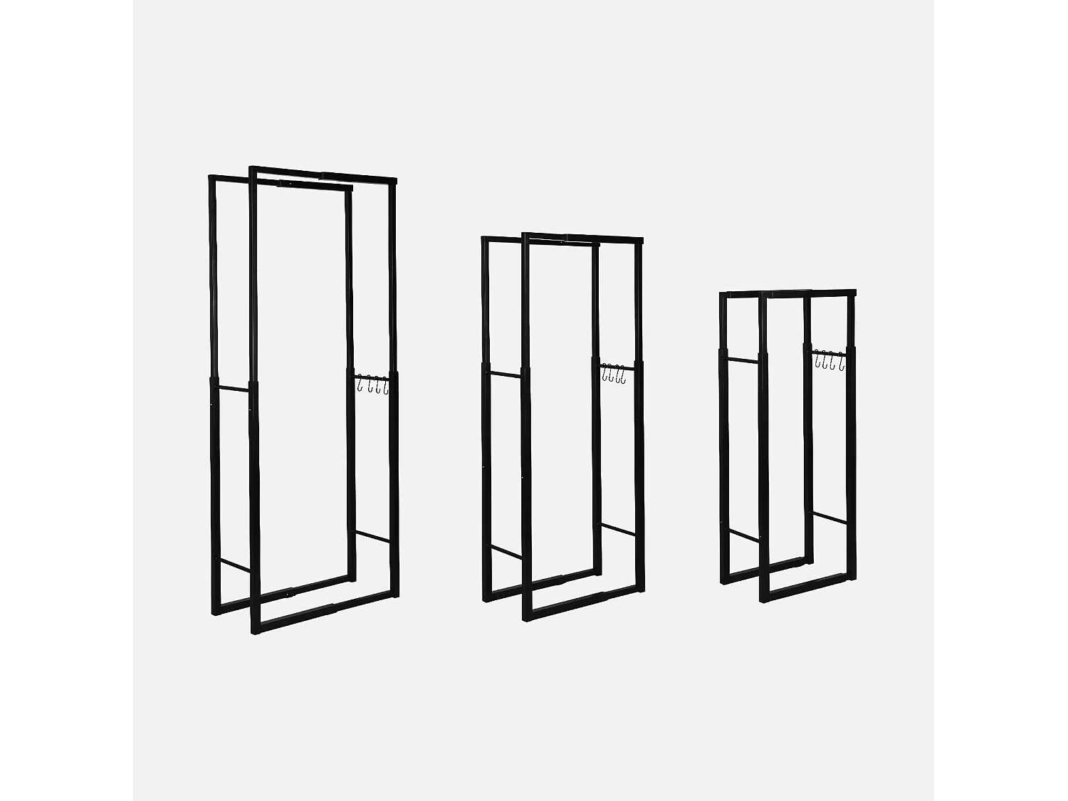 Portaceppi interno modulare, 150cm, nero