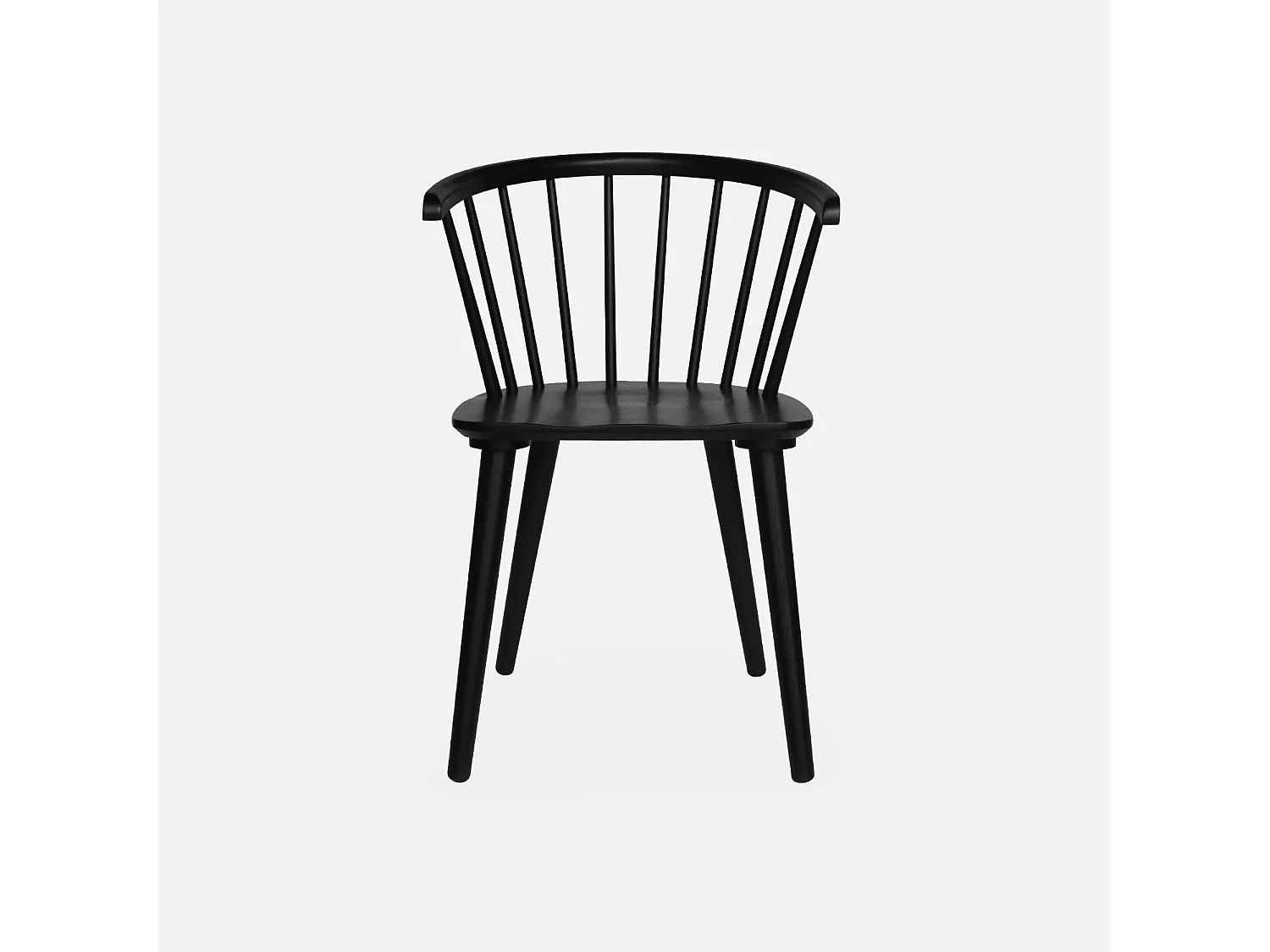 Silla de bar de madera y contrachapado, set de 2 negro