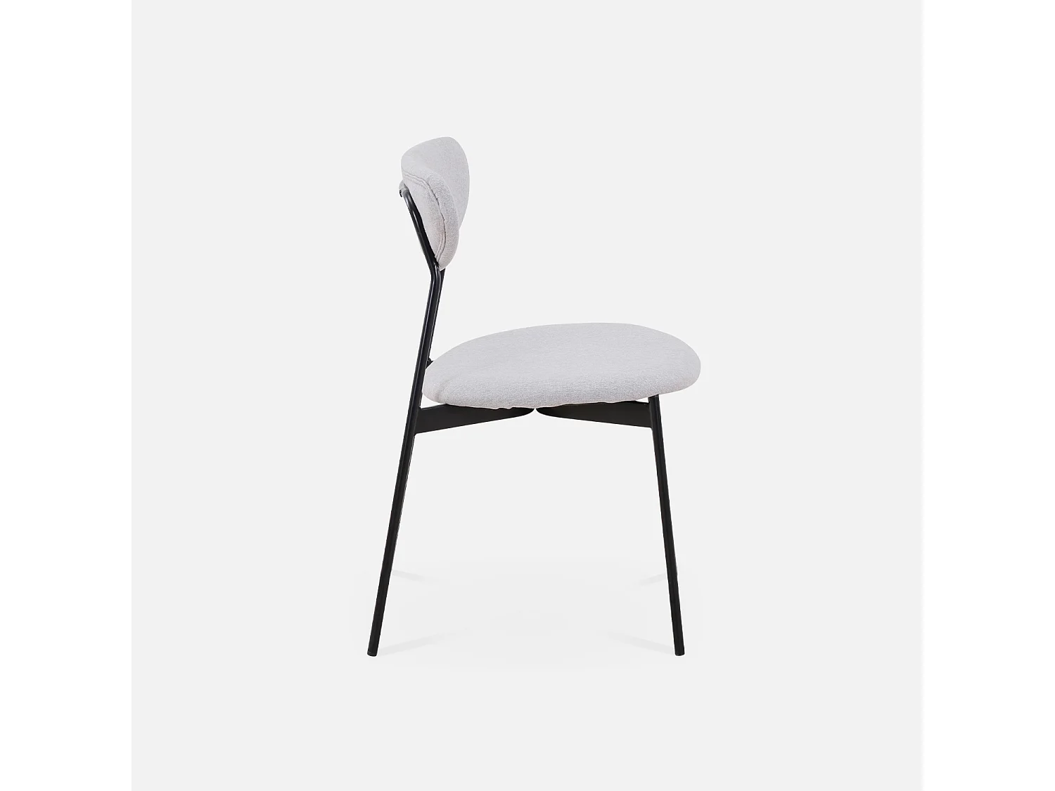 Set di 4 sedie da pranzo vintage con gambe in acciaio, grigio chiaro