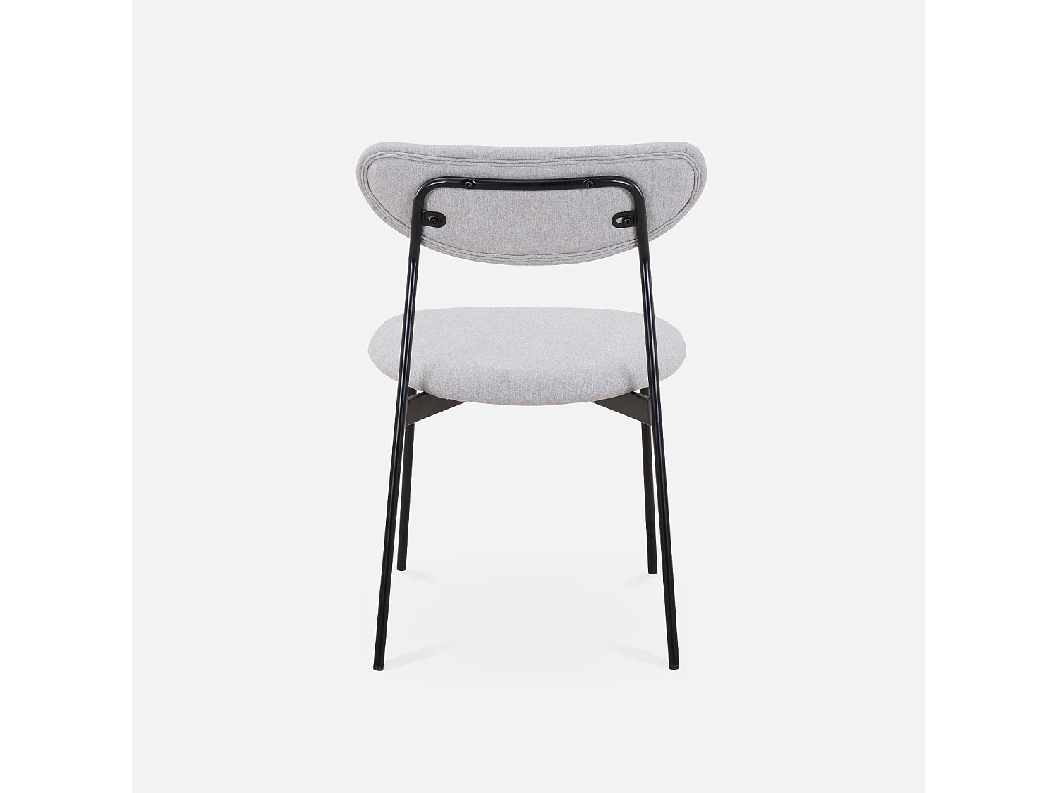 Set di 4 sedie da pranzo vintage con gambe in acciaio, grigio chiaro