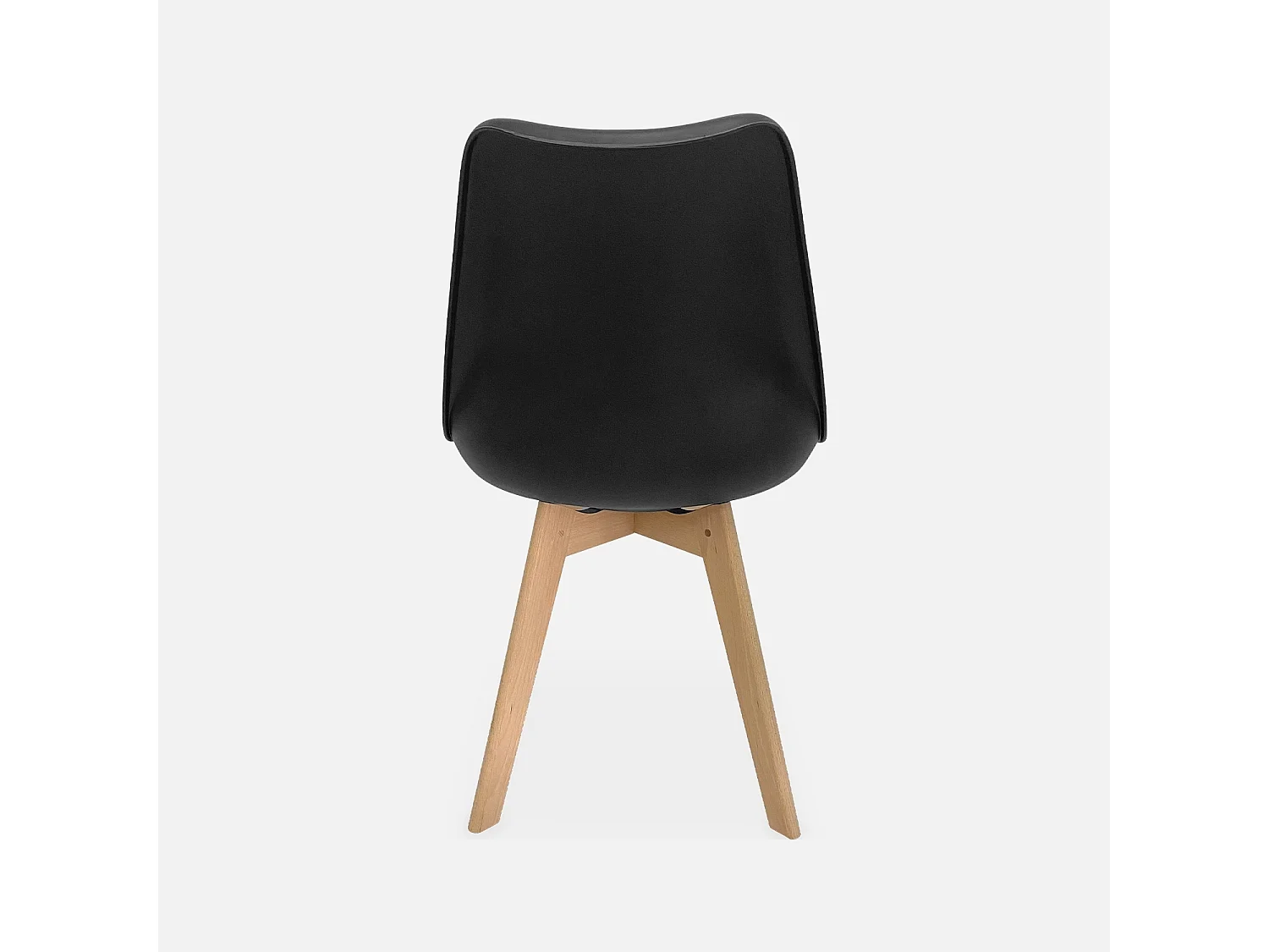 Silla escandinava con patas de madera de haya, set de 6 negro