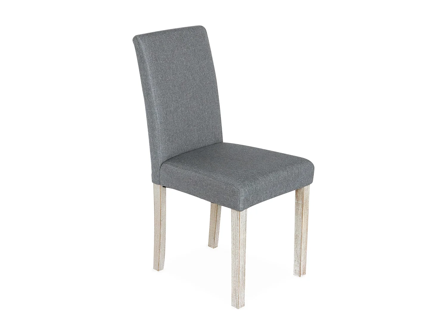 Set di 4 sedie in tessuto con gambe in legno, grigio chiaro