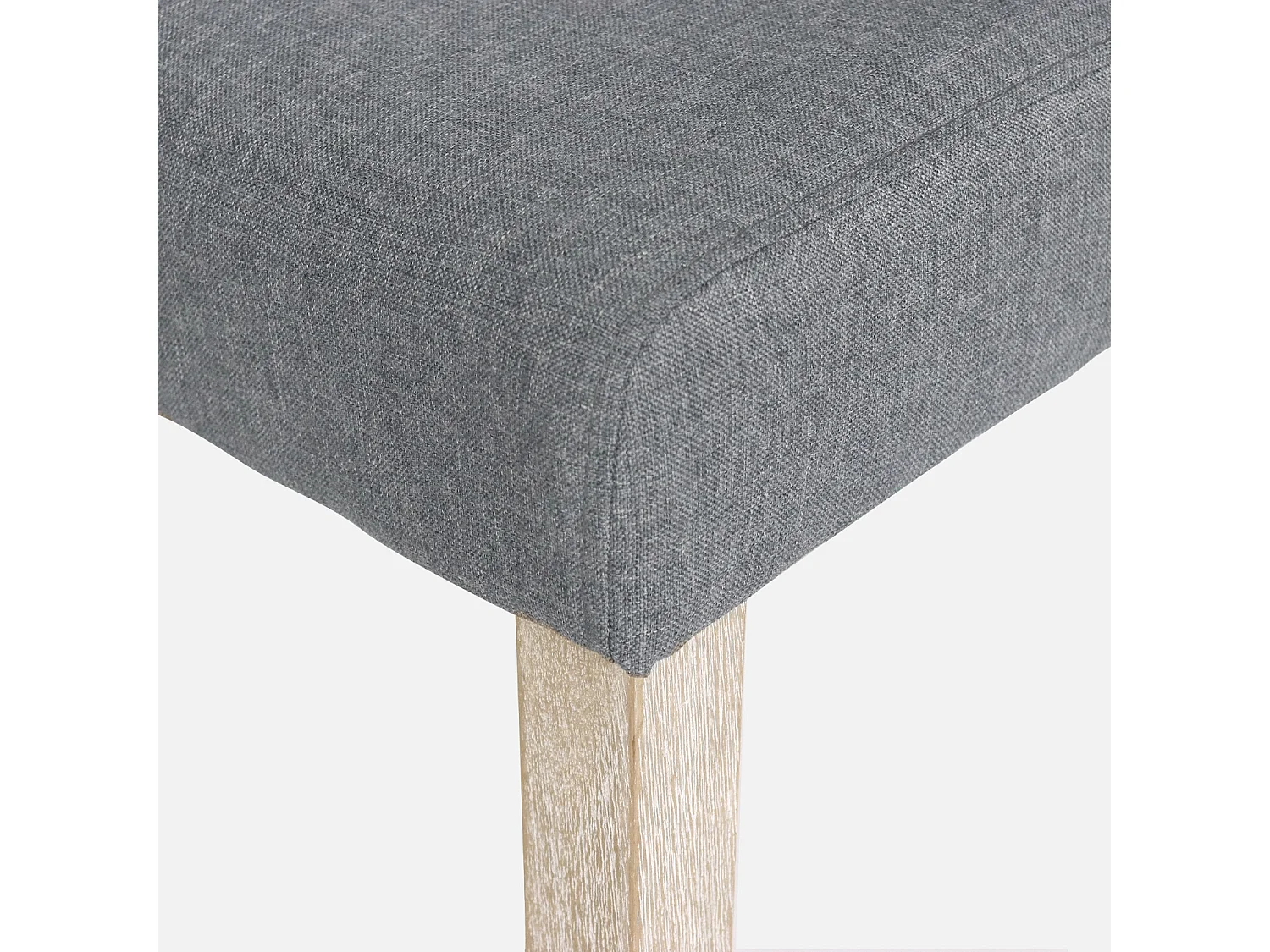 Set di 4 sedie in tessuto con gambe in legno, grigio chiaro