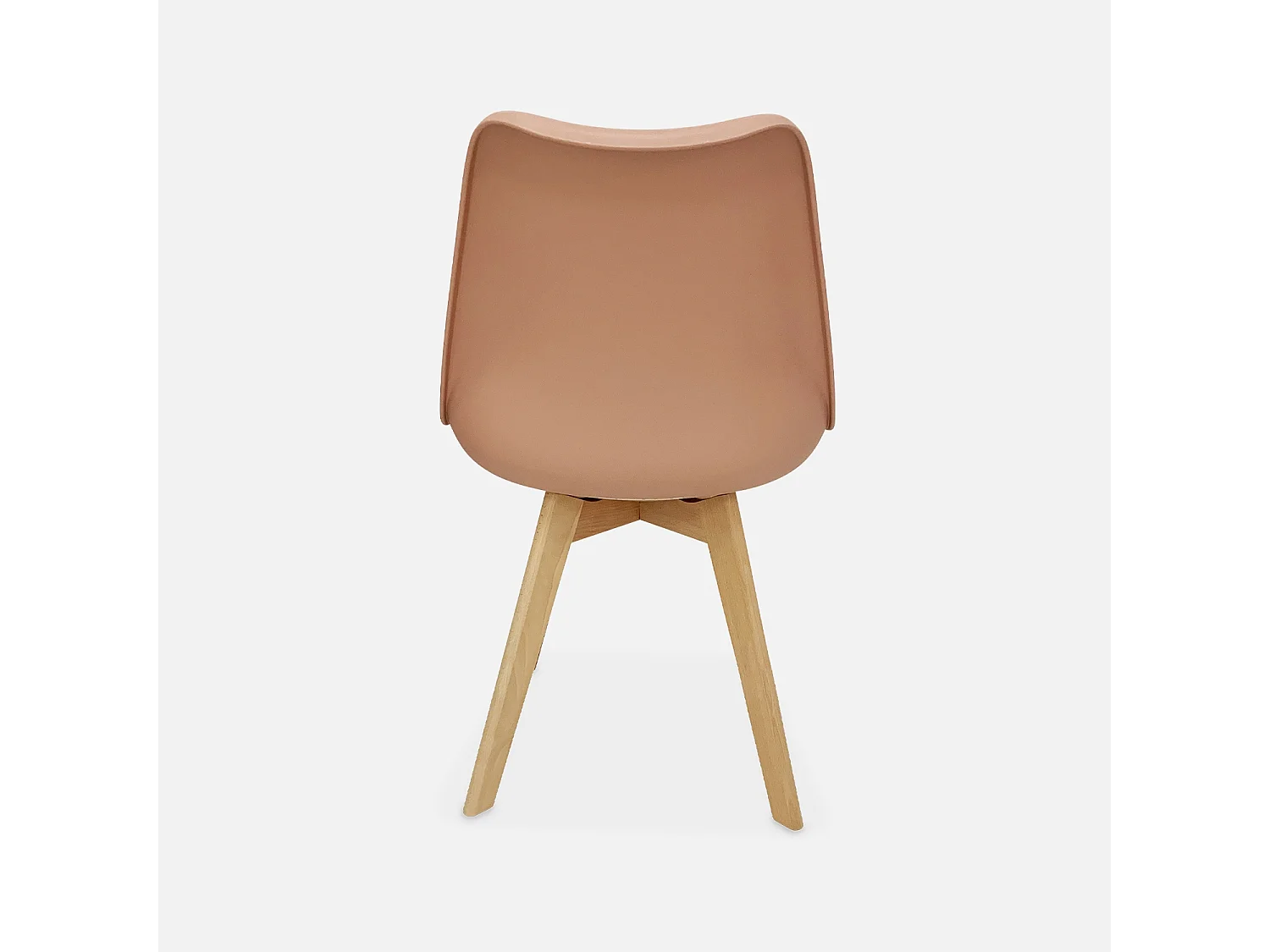 Set 4 sedie scandinave imbottite, gambe in legno , rosa antico