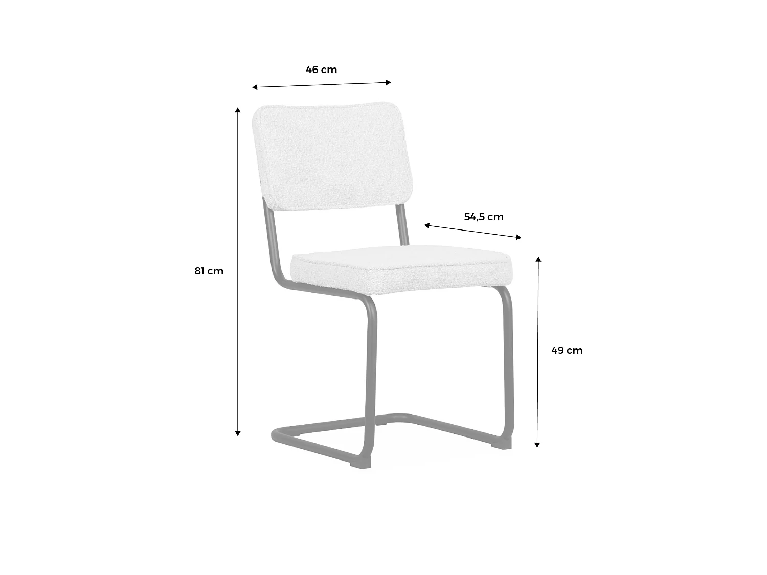 Silla cantilever de borreguito texturizado, set de 2, Verde