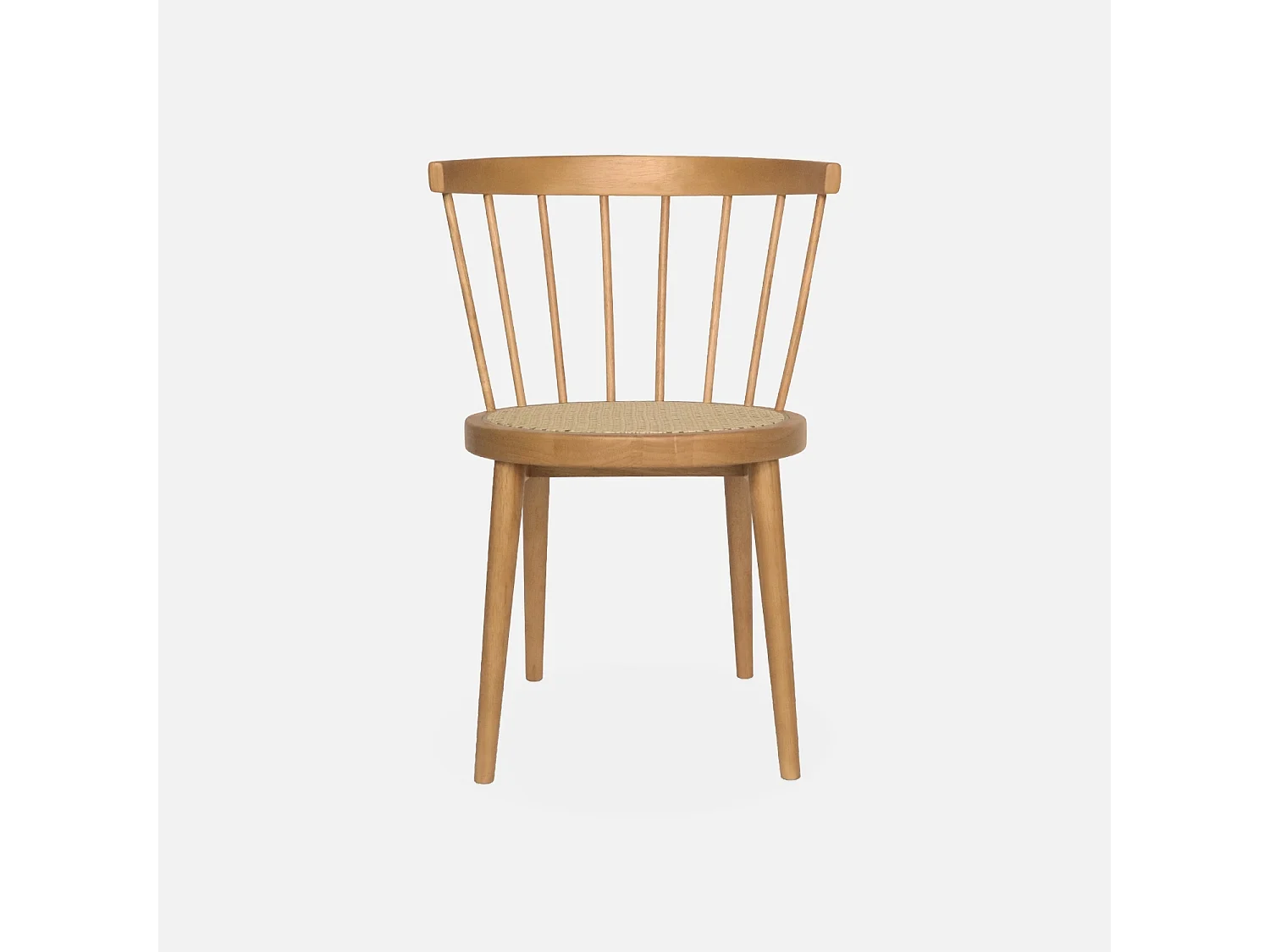 Set di 2 sedie in legno e rattan intrecciato, stile vimini, marrone