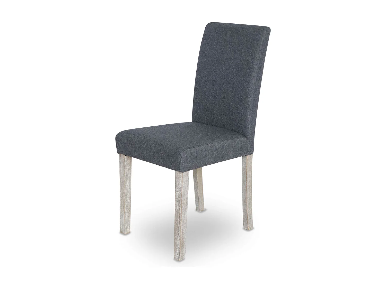 Silla de tela con patas de madera, set de 4 gris oscuro