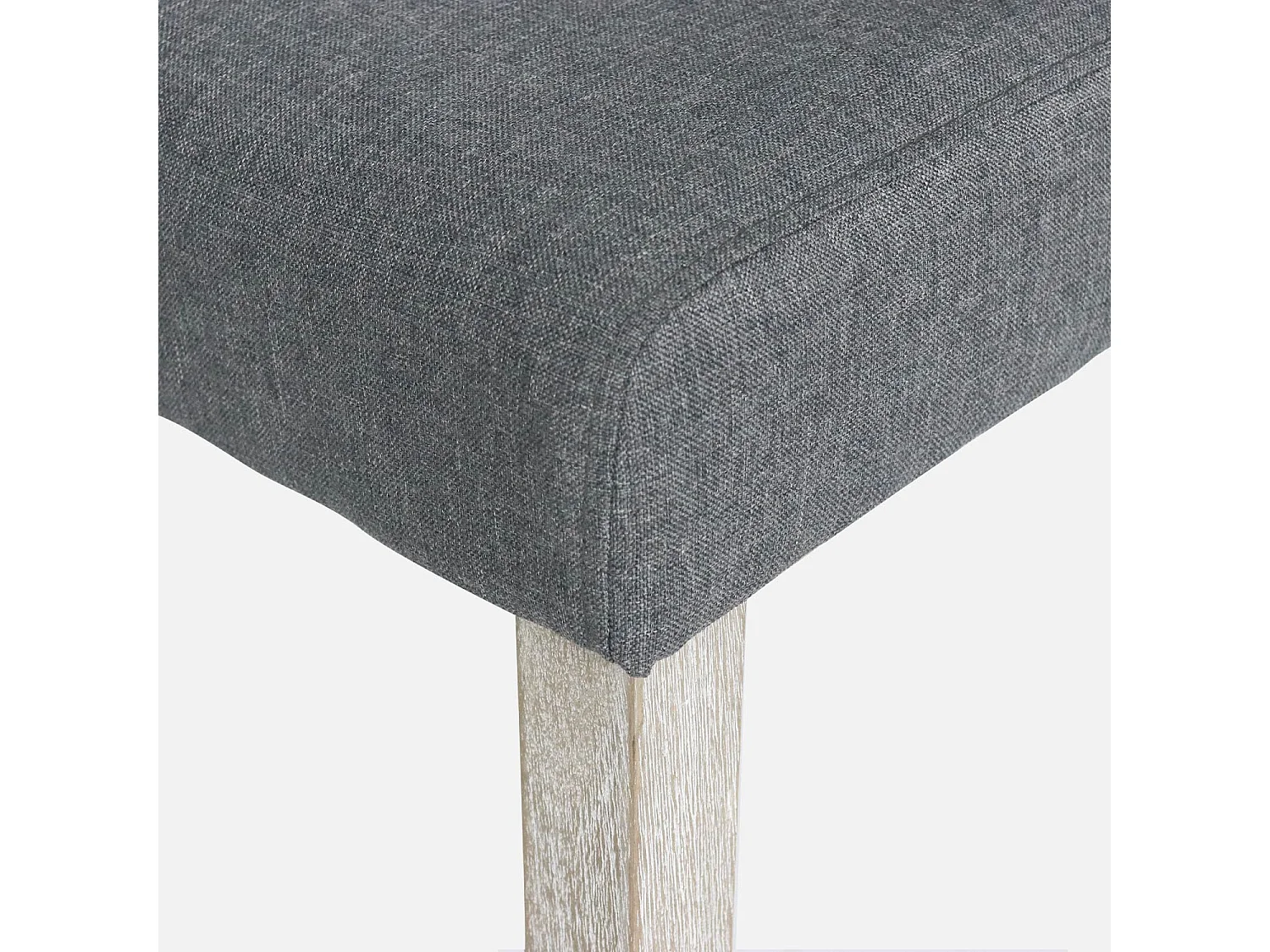 Lot de 4 chaises - Rita - chaises en tissu. pieds en bois cérusé. gris foncés