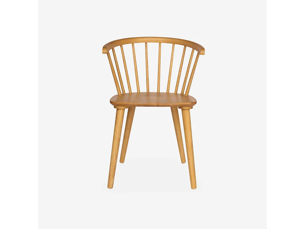 Silla de bar de madera, set de 2 natural