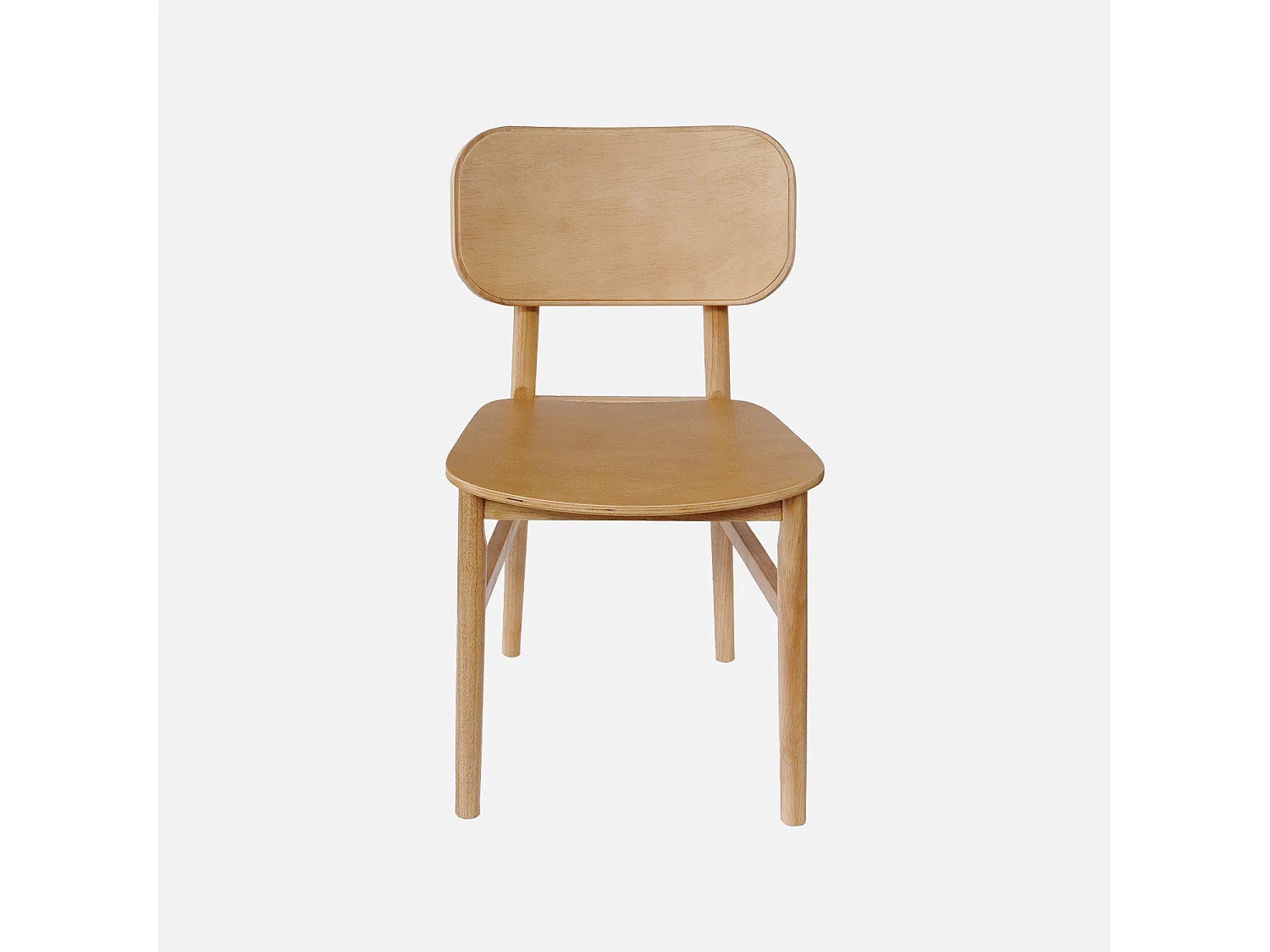 Set di 2 sedie in legno di hevea, marrone naturale