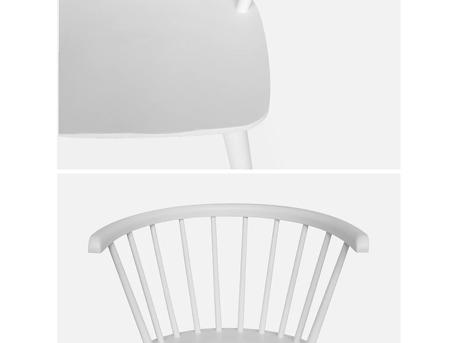 Silla de bar de madera y contrachapado, set de 2 blanco