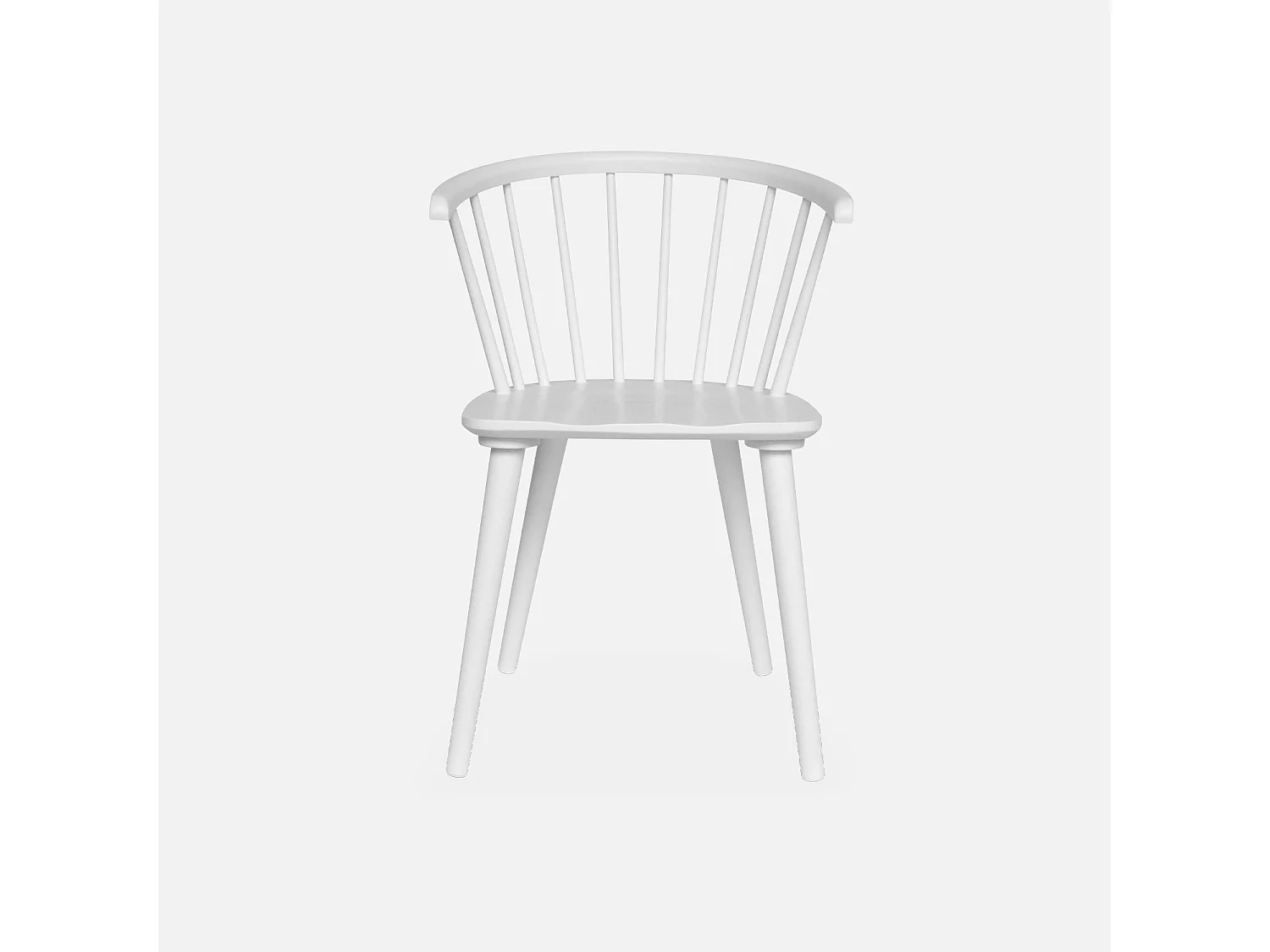 Lot de 2 chaises blanches à barreaux en bois et contreplaqué. Paula. L 51 x P 53 x H 75cm