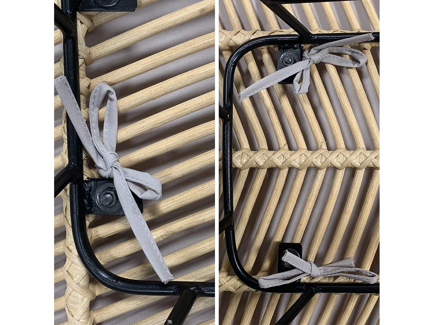 Set di 2 sgabelli da bar in metallo e rattan, 67cm, marrone naturale