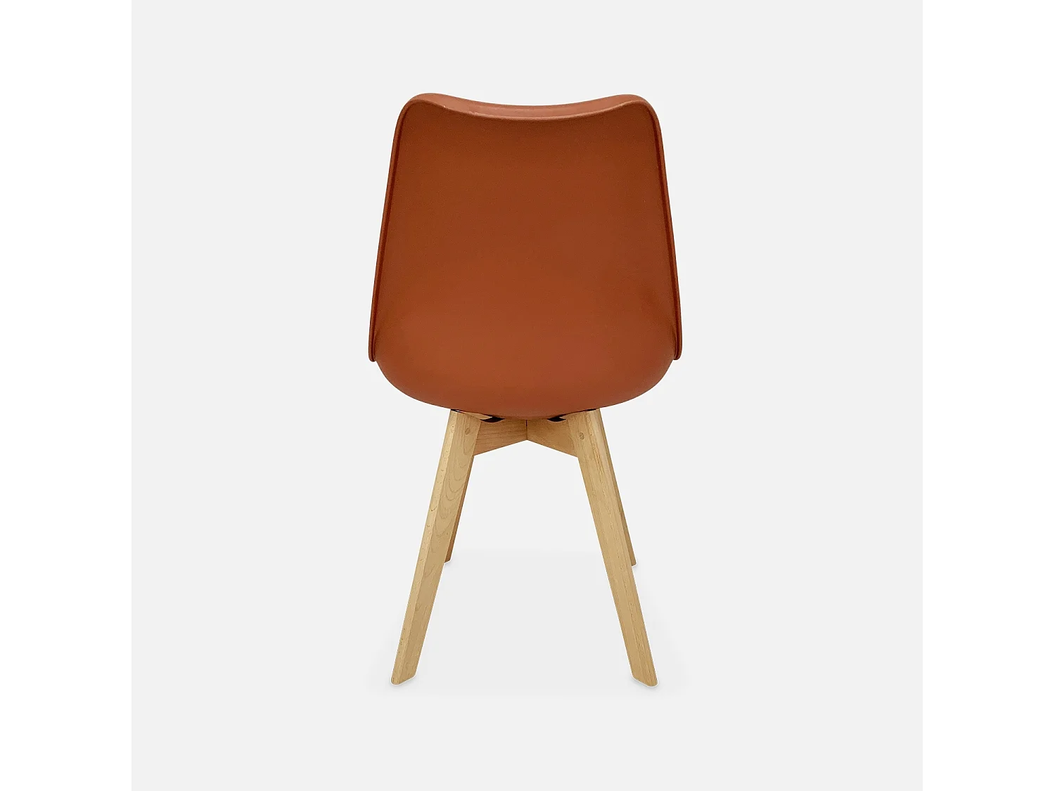 Lot de 6 chaises scandinaves. pieds bois de hêtre. chaises 1 place. terracotta