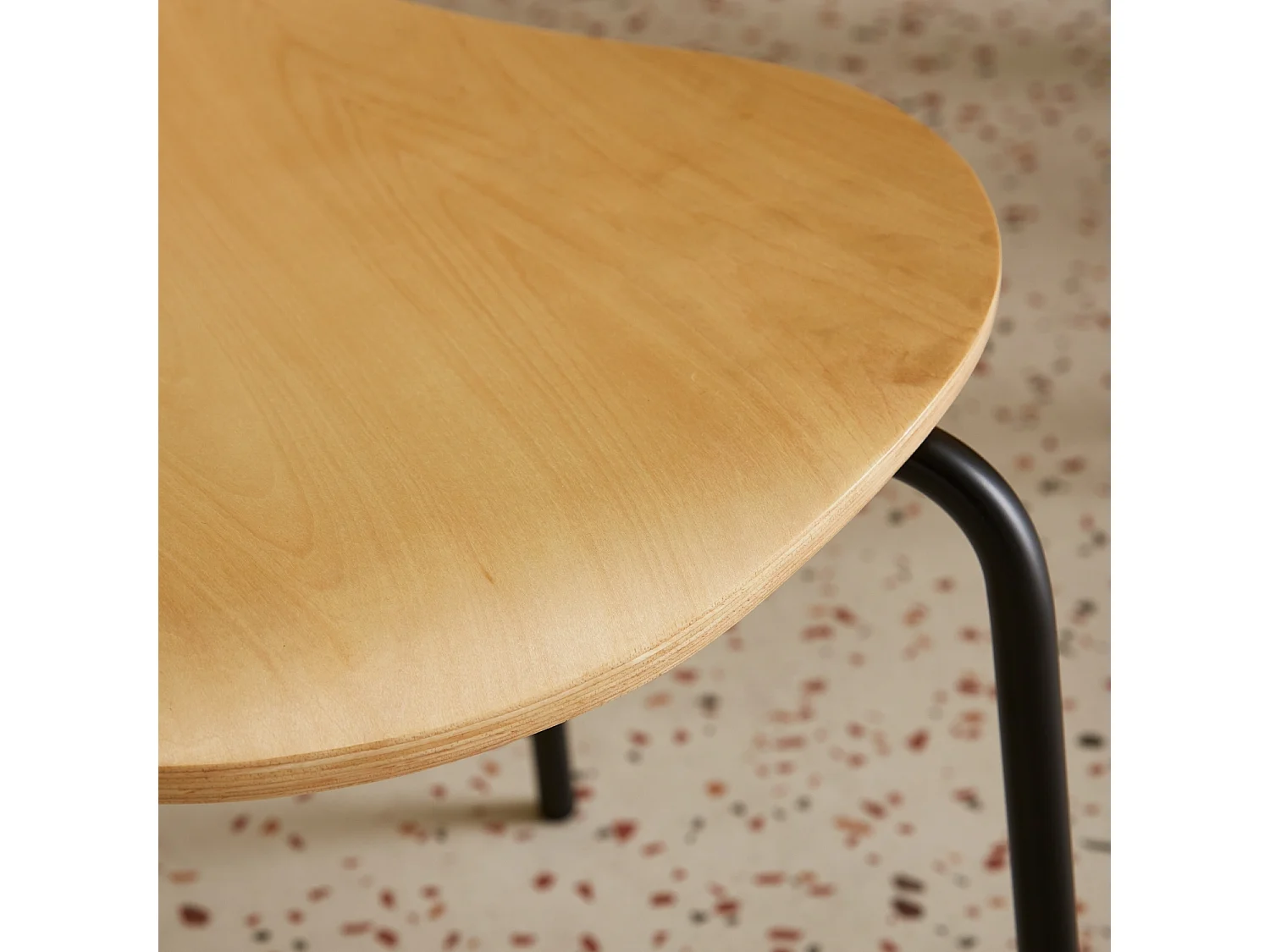 Sillas apilables retro, madera y contrachapado, set de 4 natural