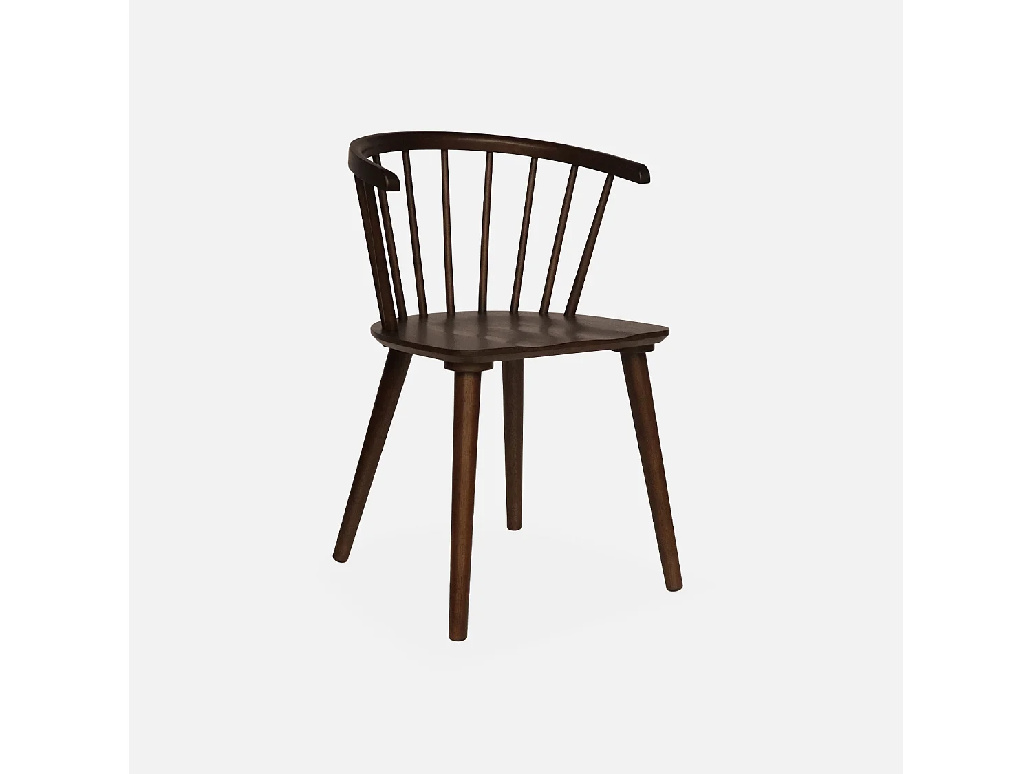 Silla de bar de madera y contrachapado, set de 2 madera oscura