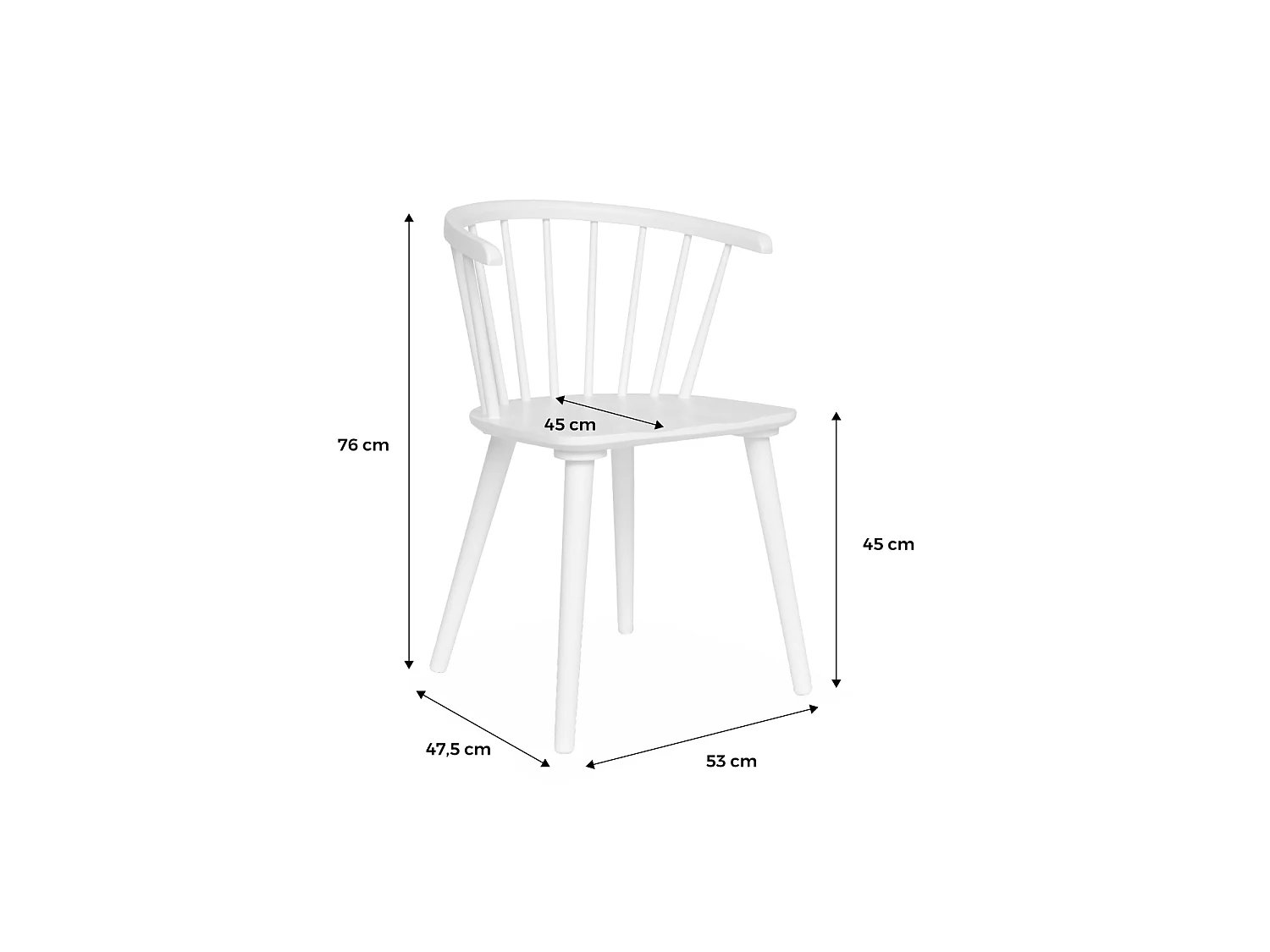 Set 2 sedie da bar in legno e compensato, Paula, Marrone scuro, 75x53x51 cm