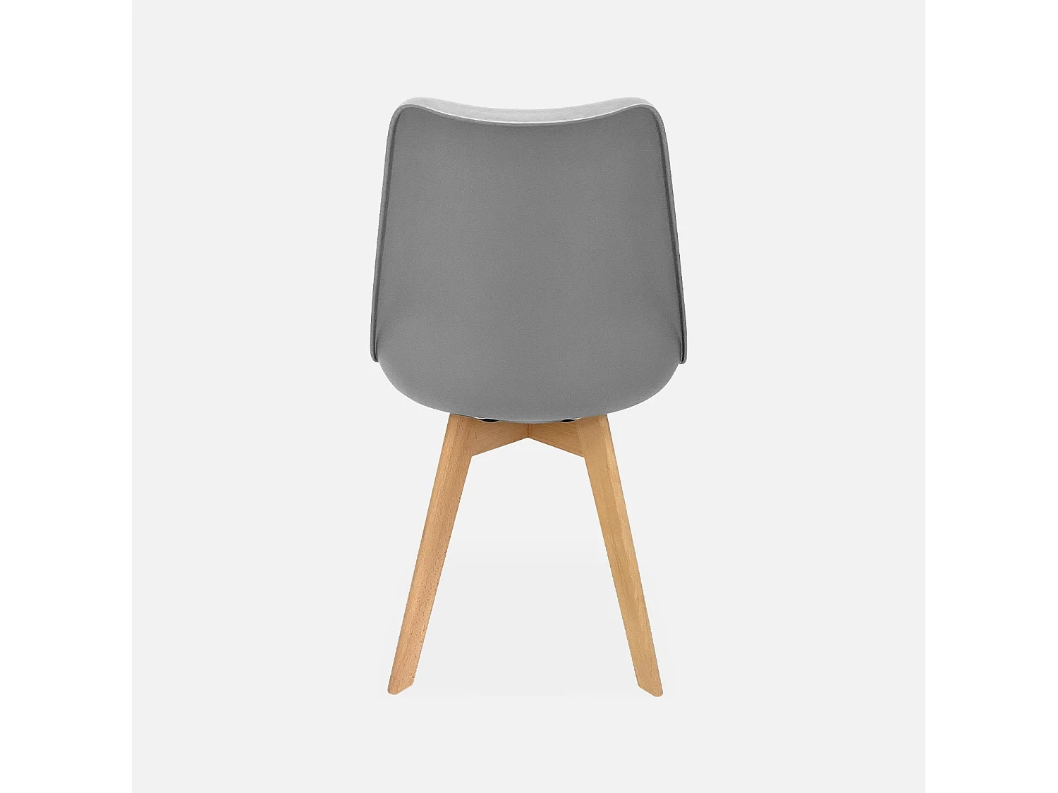 Silla escandinava con patas de madera de haya, set de 4 gris