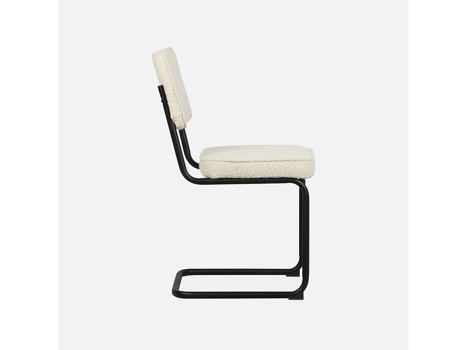 Sillas basculantes de borreguito texturizado, set de 2 blanco roto