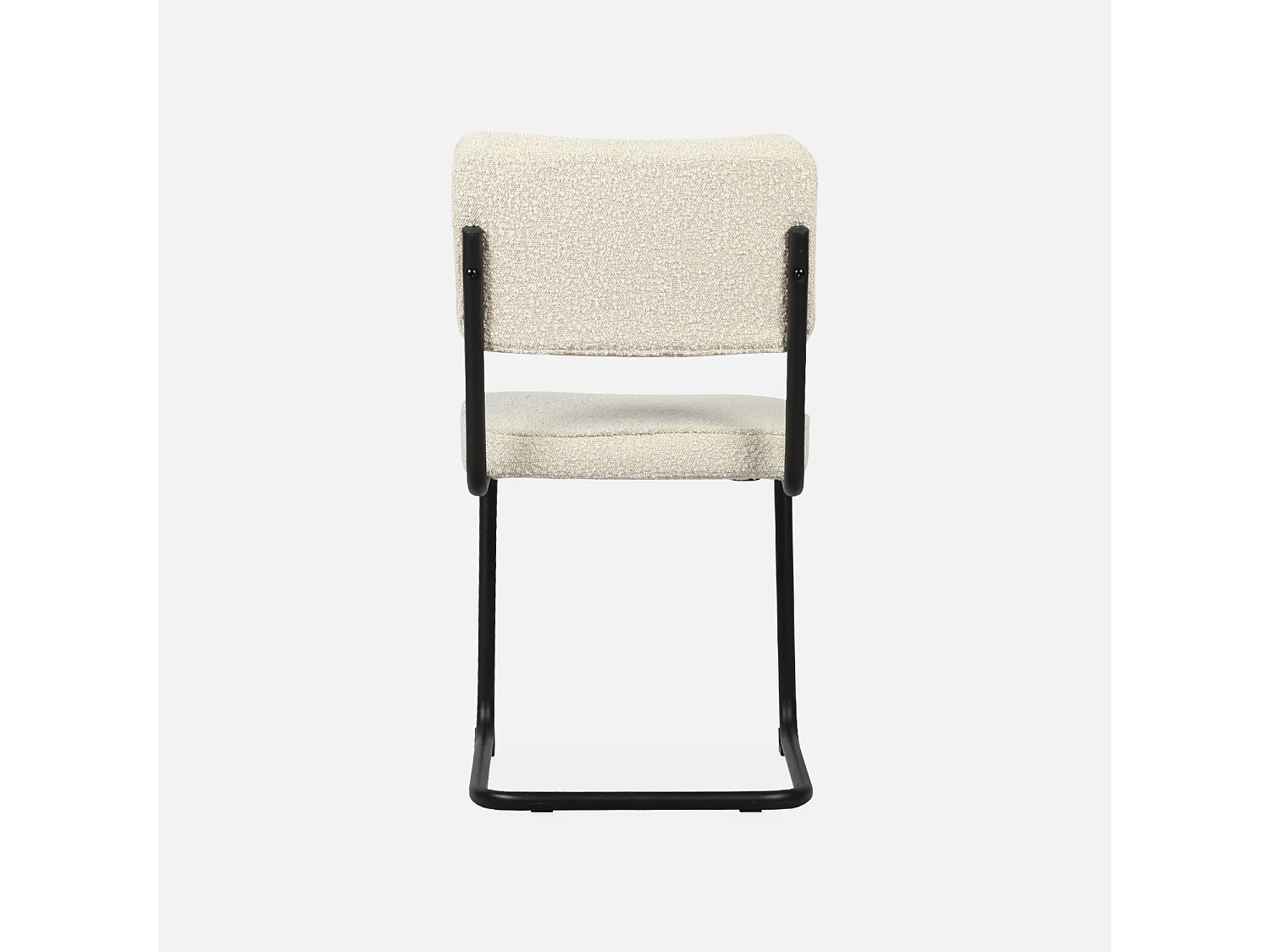 Sillas basculantes de borreguito texturizado, set de 2 blanco roto