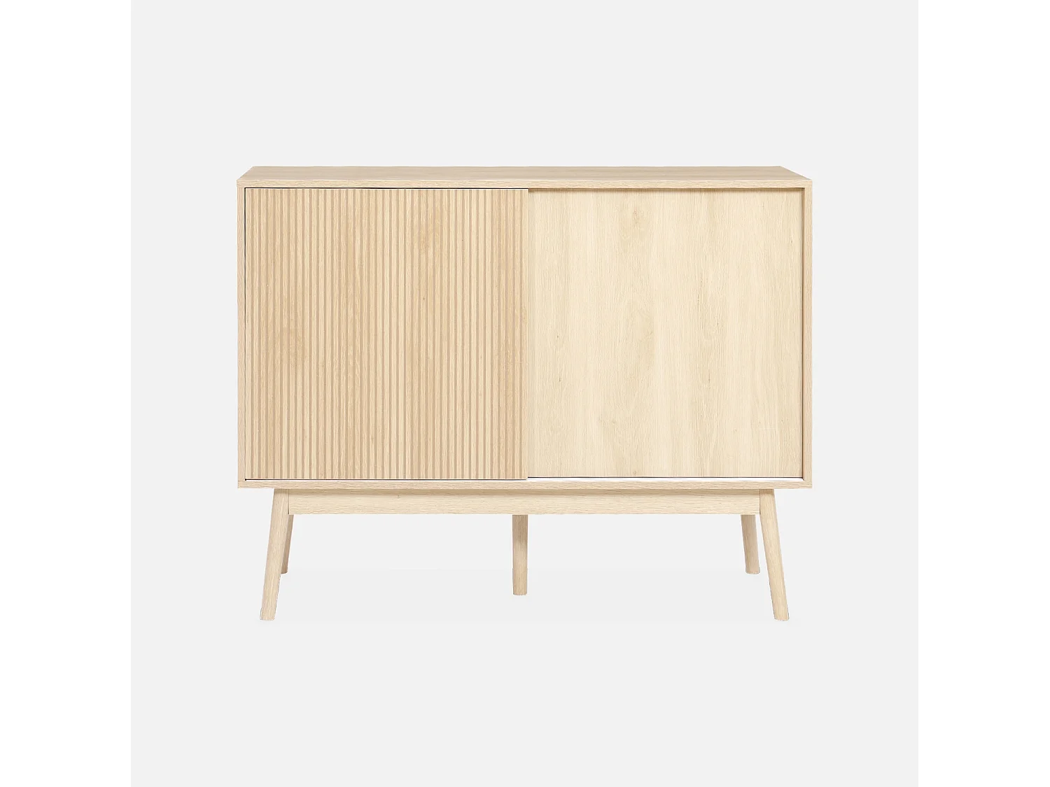 Buffet de rangement décor bois. 2 portes coulissantes. buffet haut. vaisselier. L 115 x l 39.5 x H 90cm - Linear