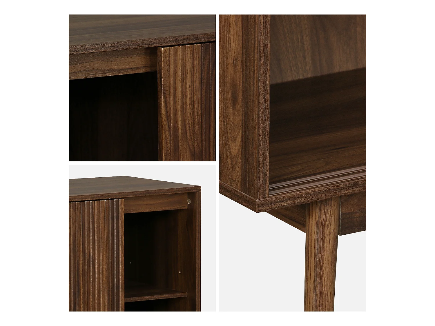 Aparador de efecto madera, 115cm madera oscura