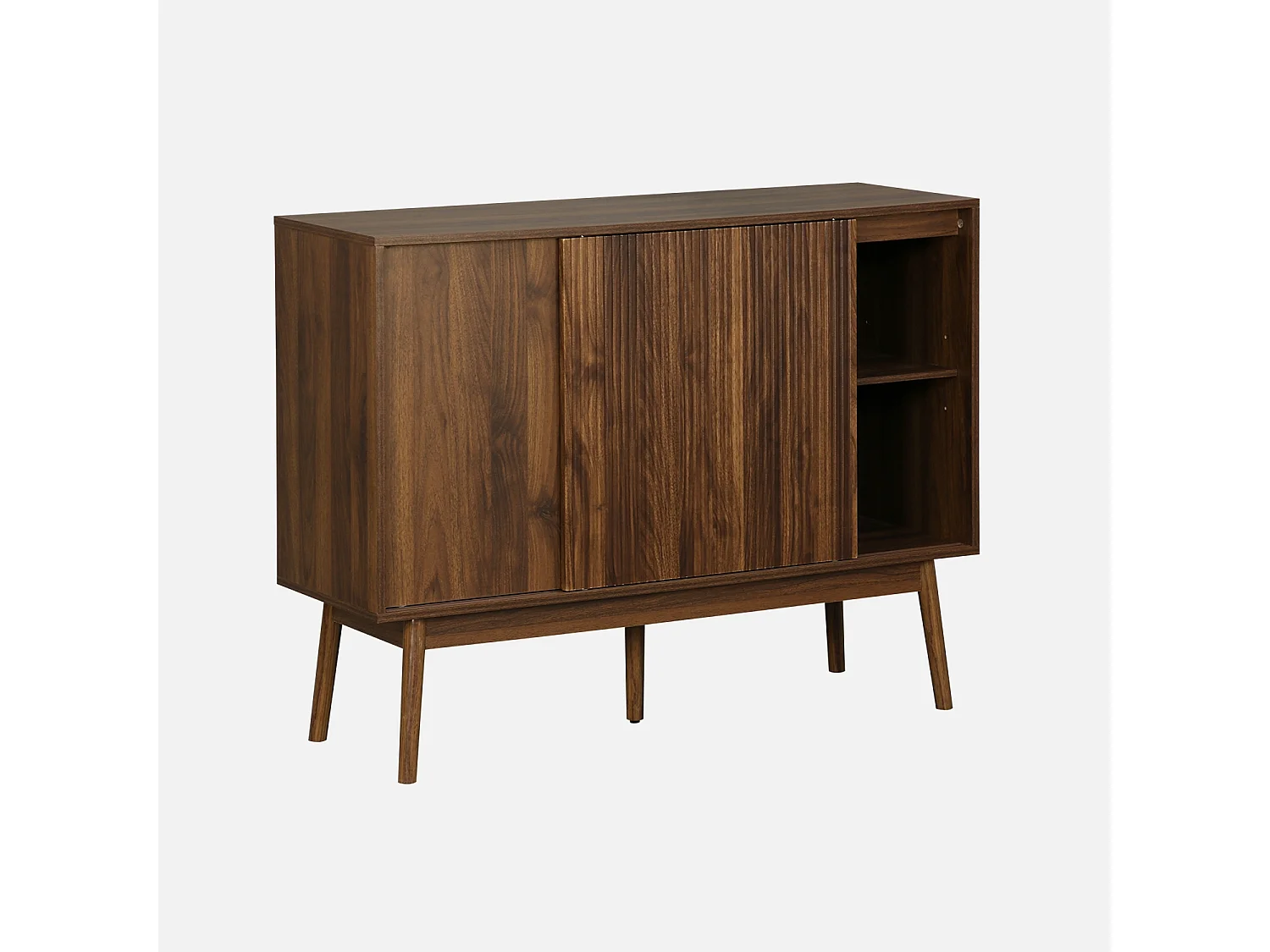 Credenza in legno, 115cm, marrone scuro naturale
