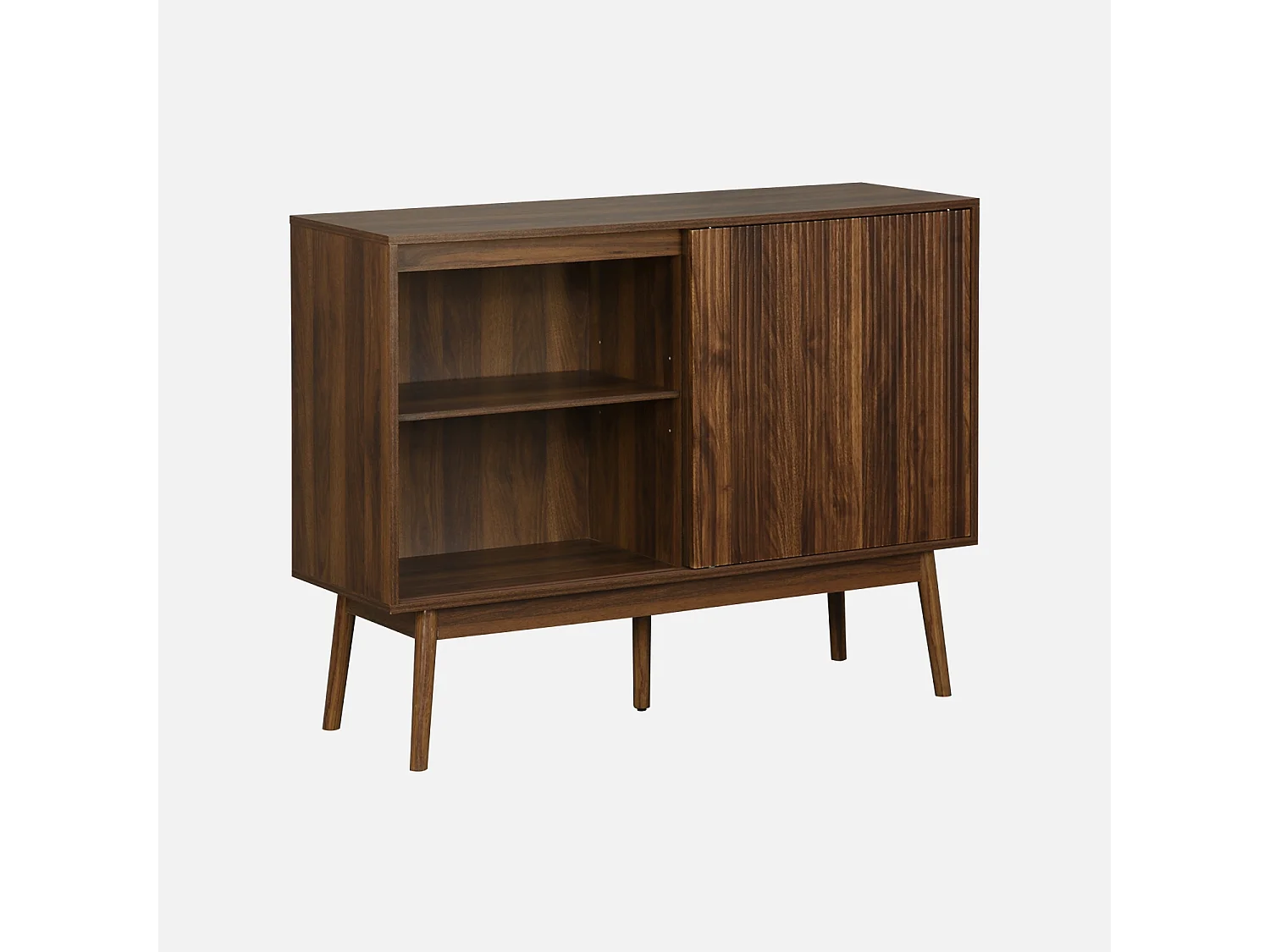 Credenza in legno, 115cm, marrone scuro naturale