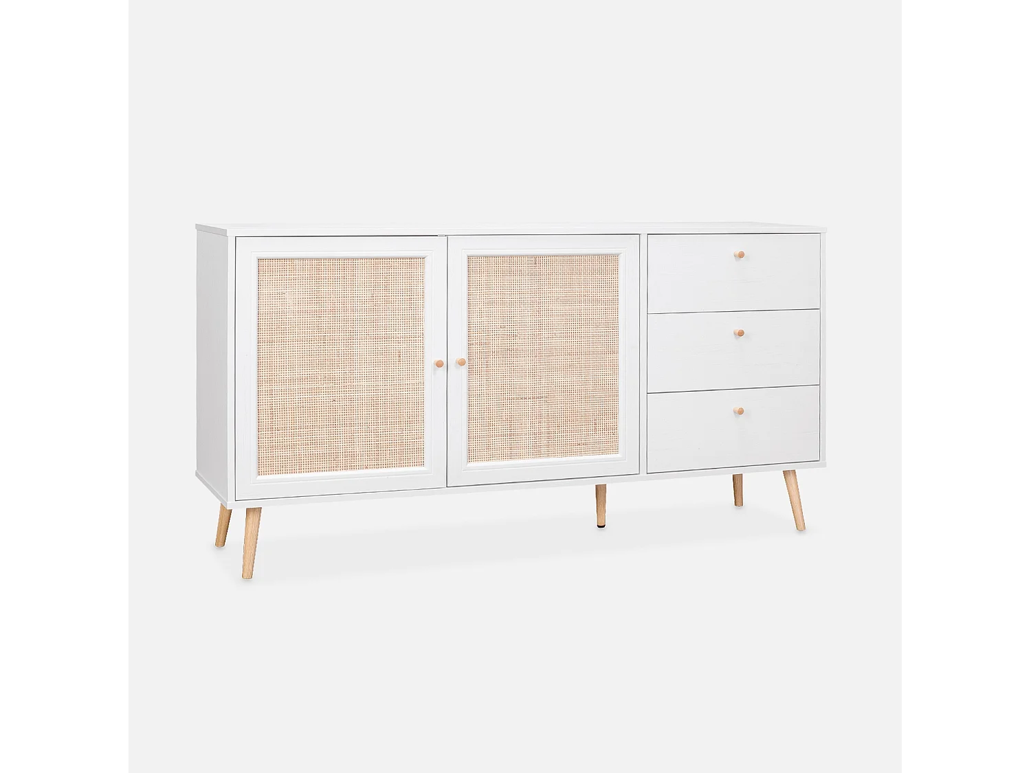 Aparador de caña, 150cm blanco roto