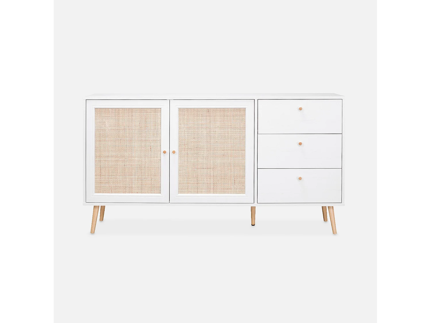 Aparador de caña, 150cm blanco roto