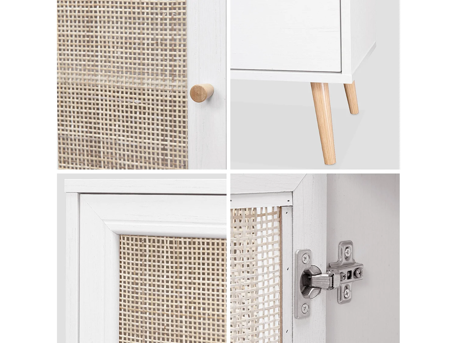 Aparador de caña, 150cm blanco roto