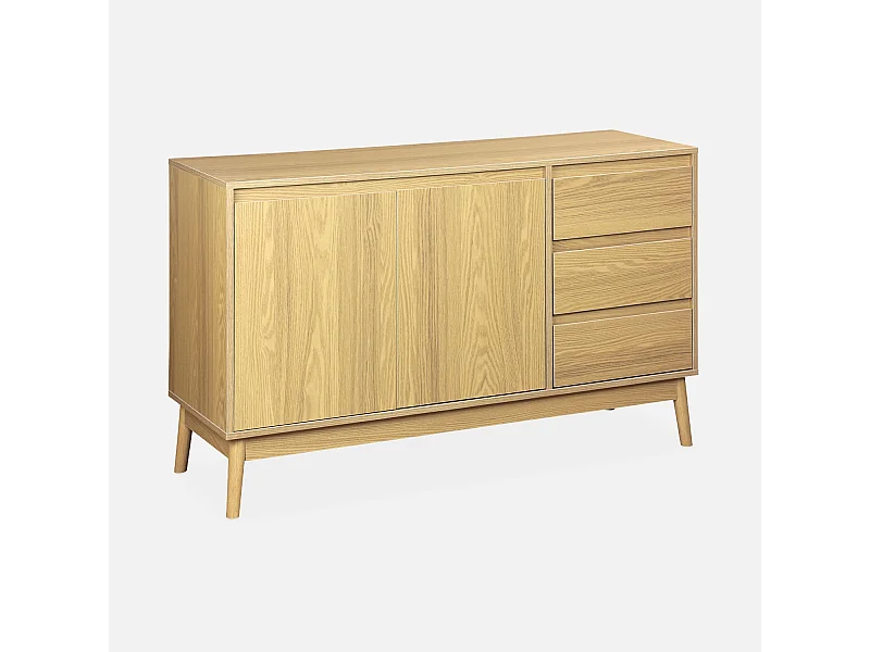 Credenza effetto legno a 2 ante, 120cm, marrone naturale