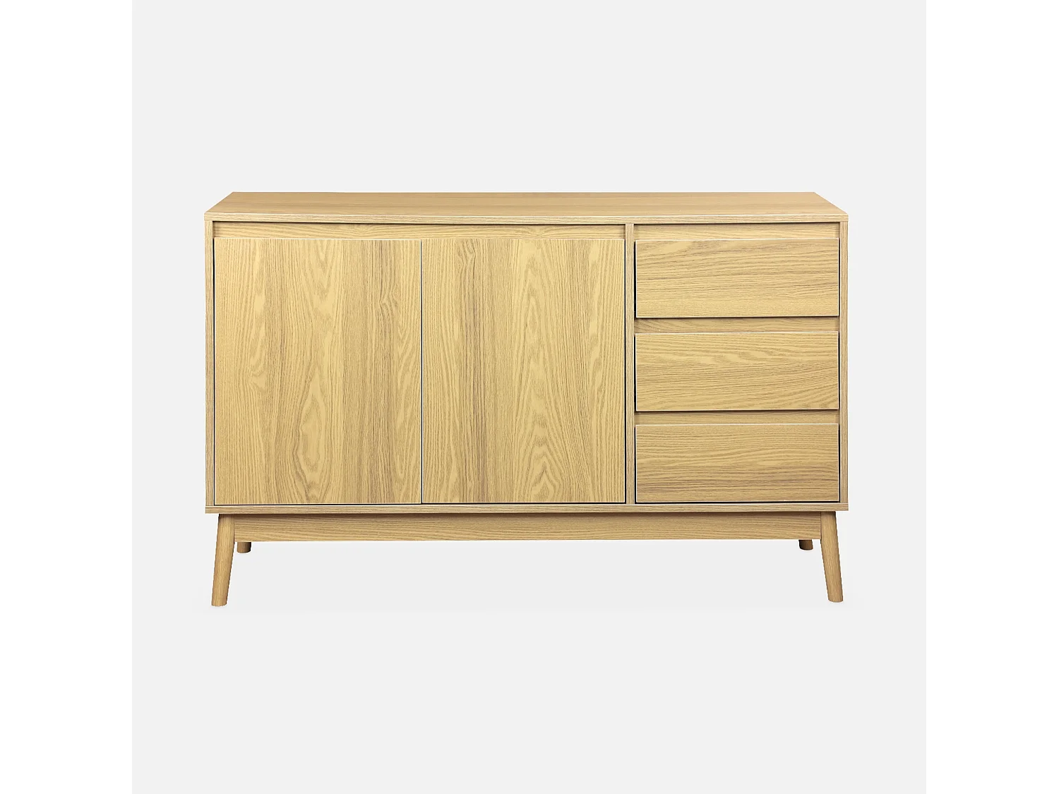 Aparador de efecto madera con 2 puertas, 120cm natural