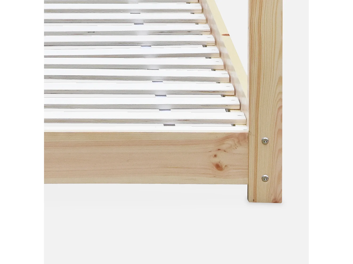 Cama infantil de pino natural, 90x190cm natural