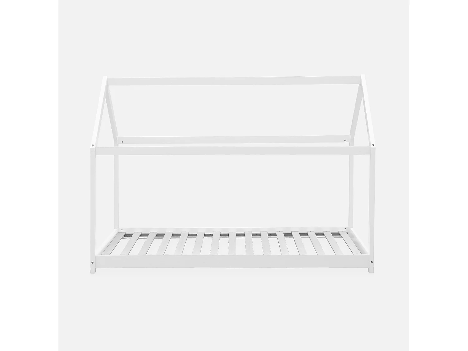 Cama infantil de pino natural, 90x190cm blanco