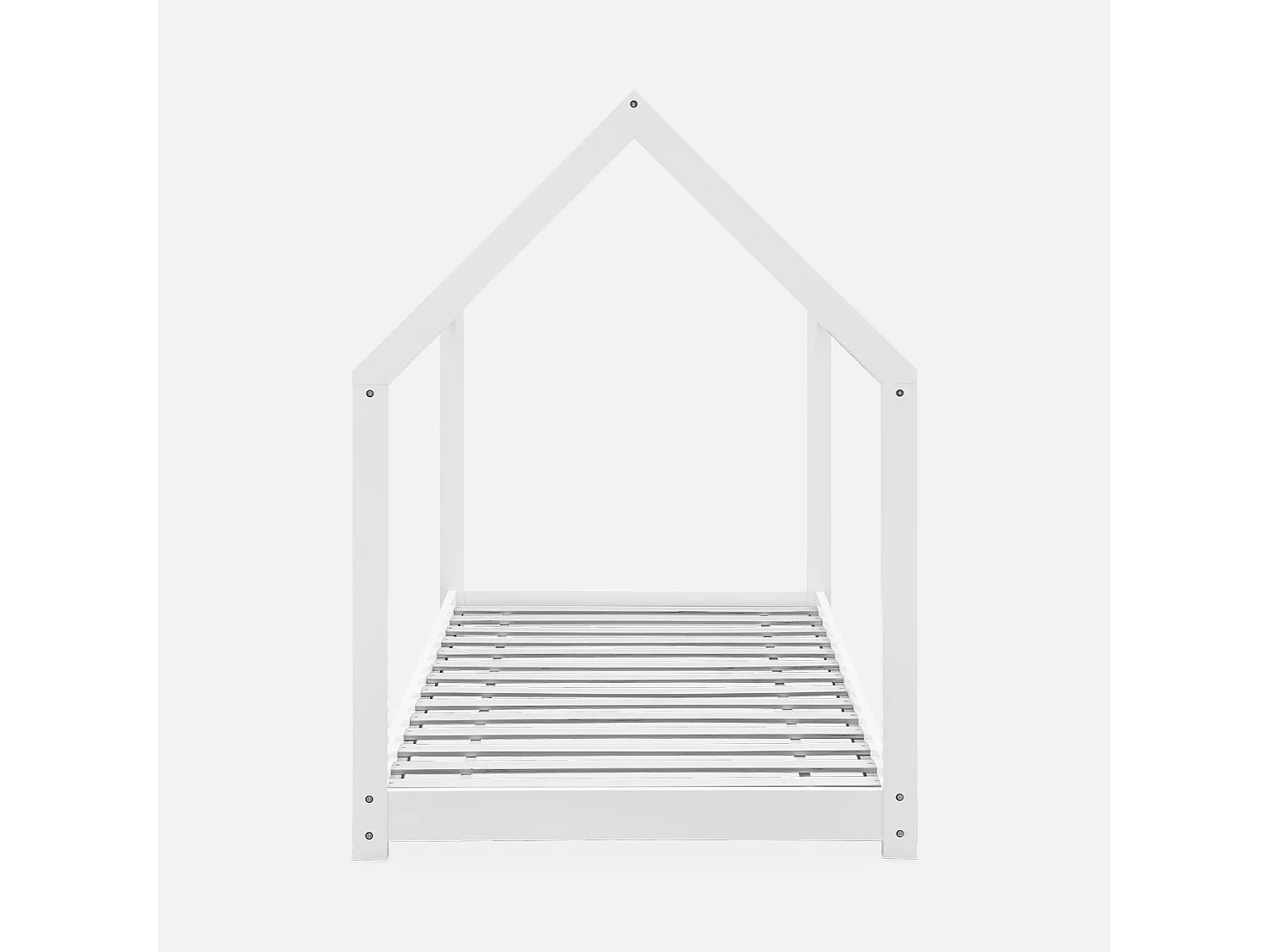 Cama infantil de pino natural, 90x190cm blanco