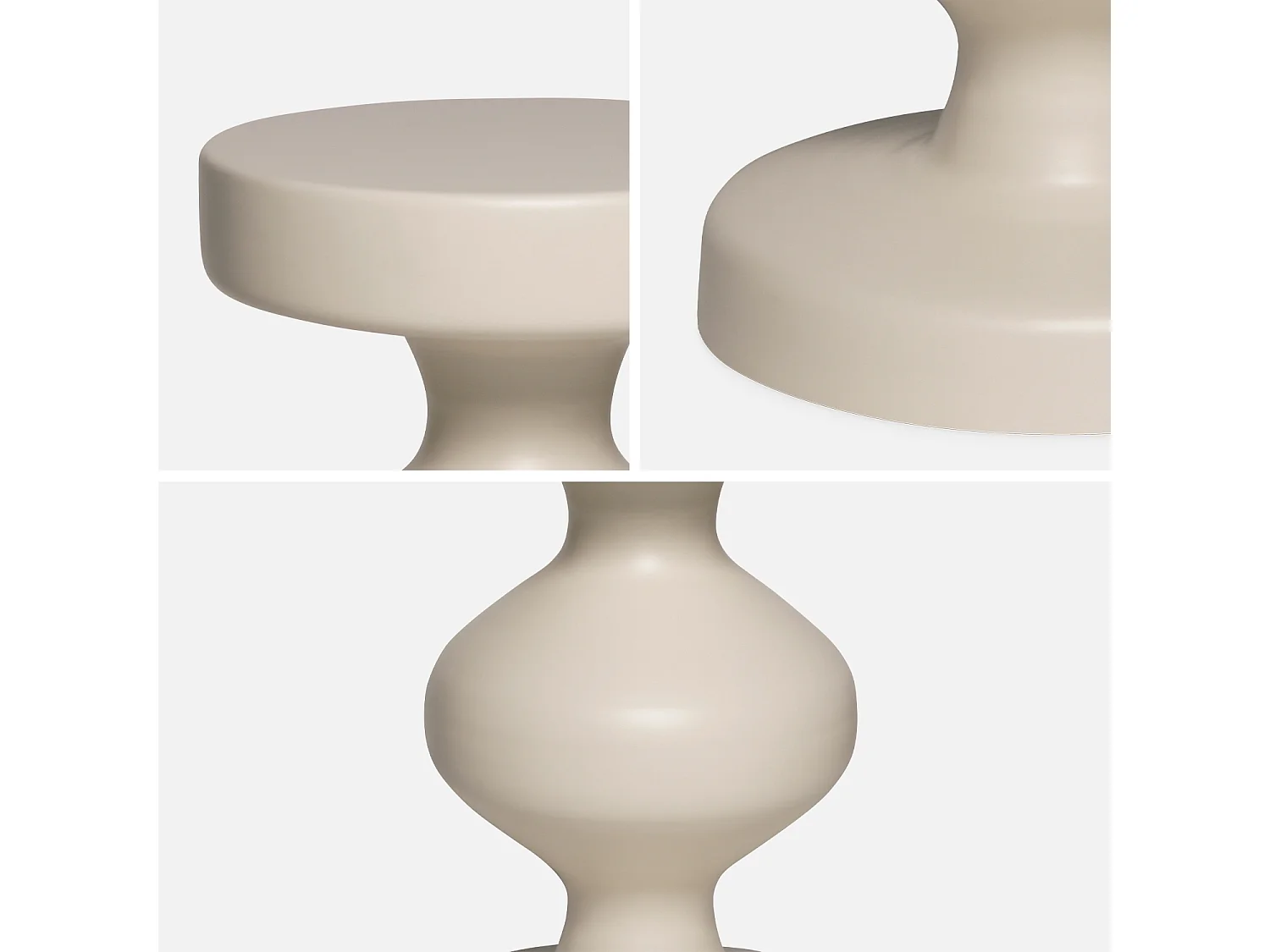 Table d'appoint. bout de canapé. table de chevet en métal. crème. Hawa Ø29.5 x H 48.5cm