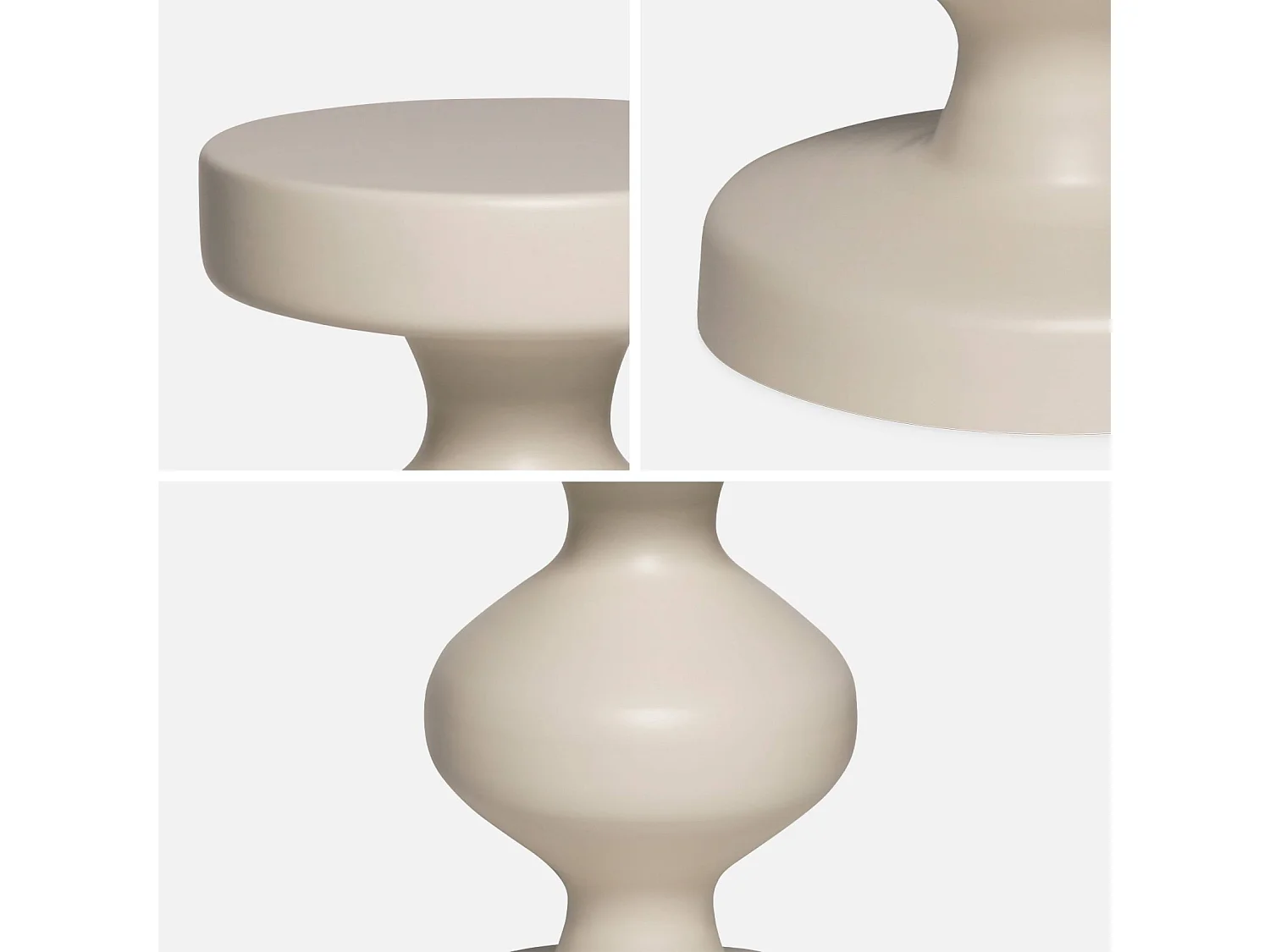 Table d'appoint. bout de canapé. table de chevet en métal. crème. Hawa Ø29.5 x H 48.5cm