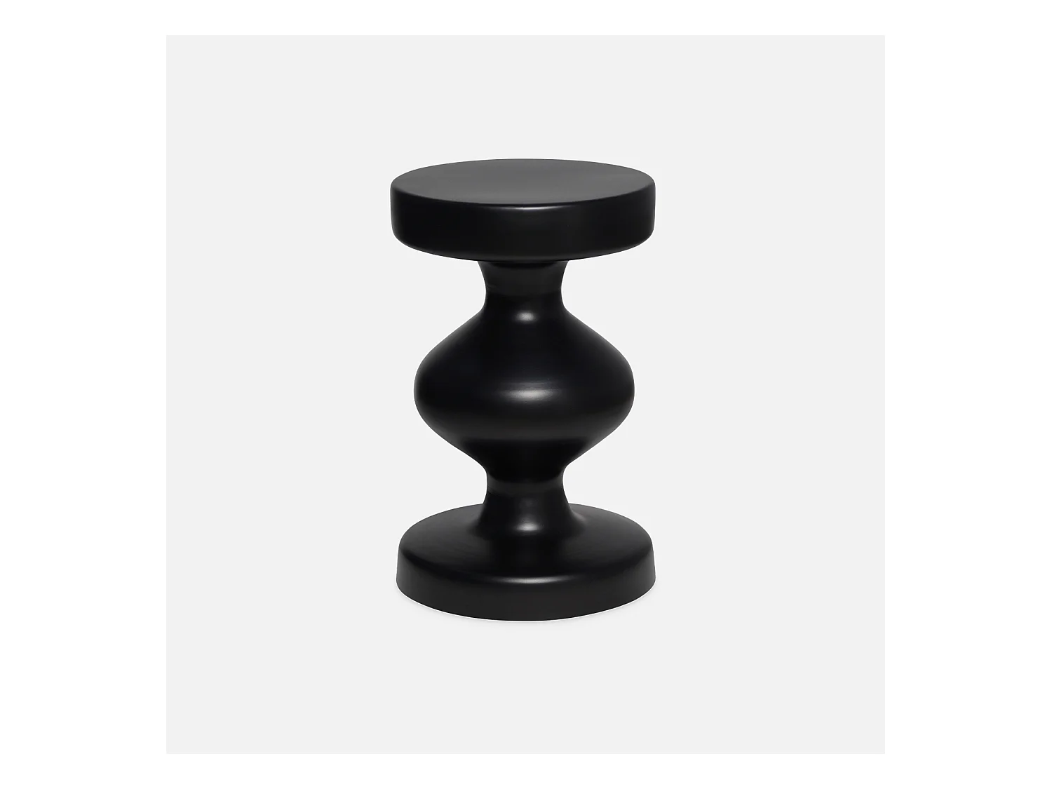 Table d'appoint. bout de canapé. table de chevet en métal. noir. Hawa Ø29.5 x H 47cm