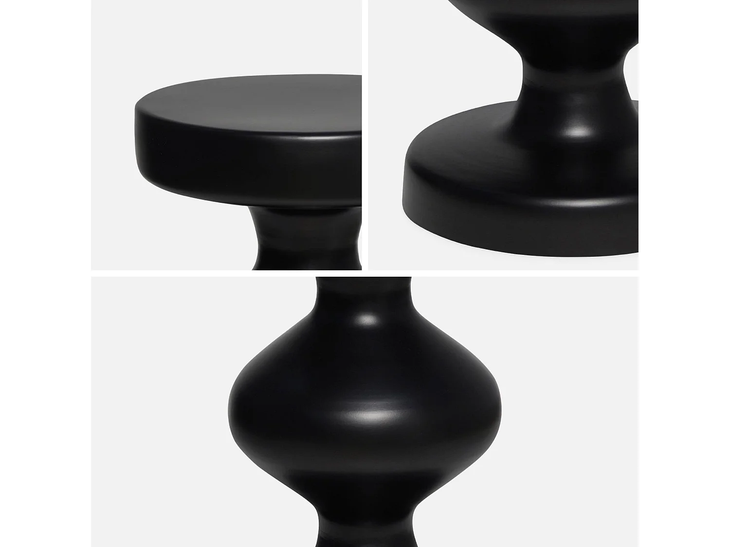 Mesa auxiliar o mesita de metal, Negro